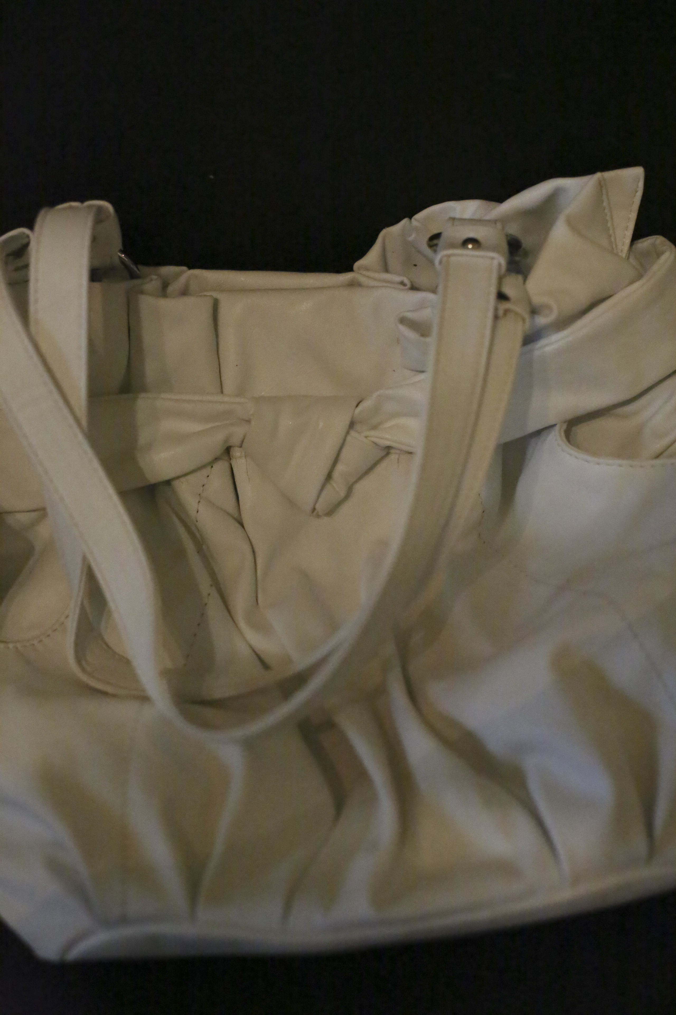 Pair of White Leather Purses