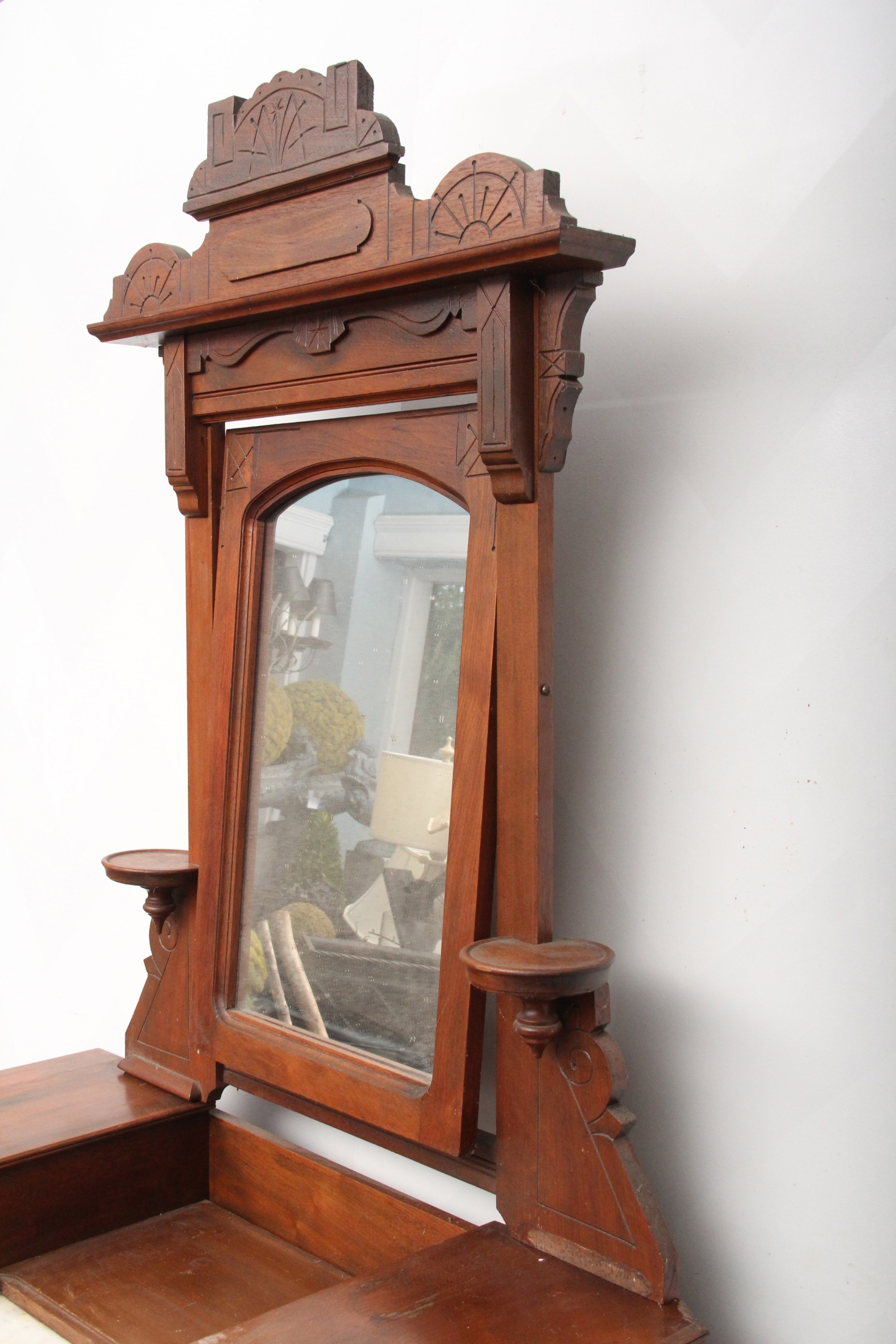 Antique Eastlake Victorian Walnut Dresser with Mirror