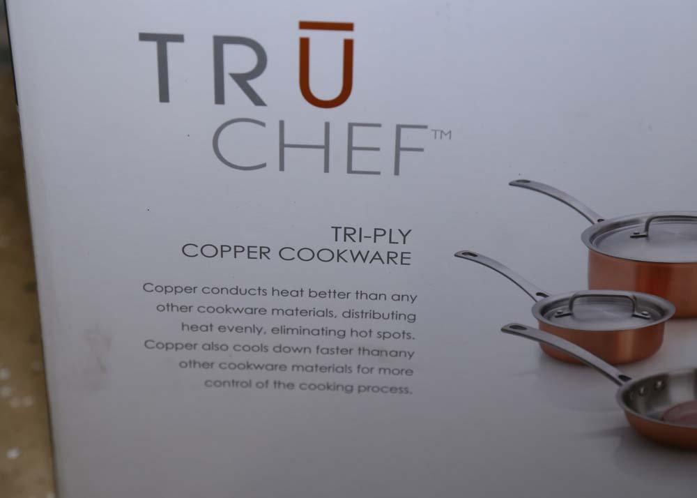 Tru Chef 13 Piece Tri-Ply Copper Cookware Set