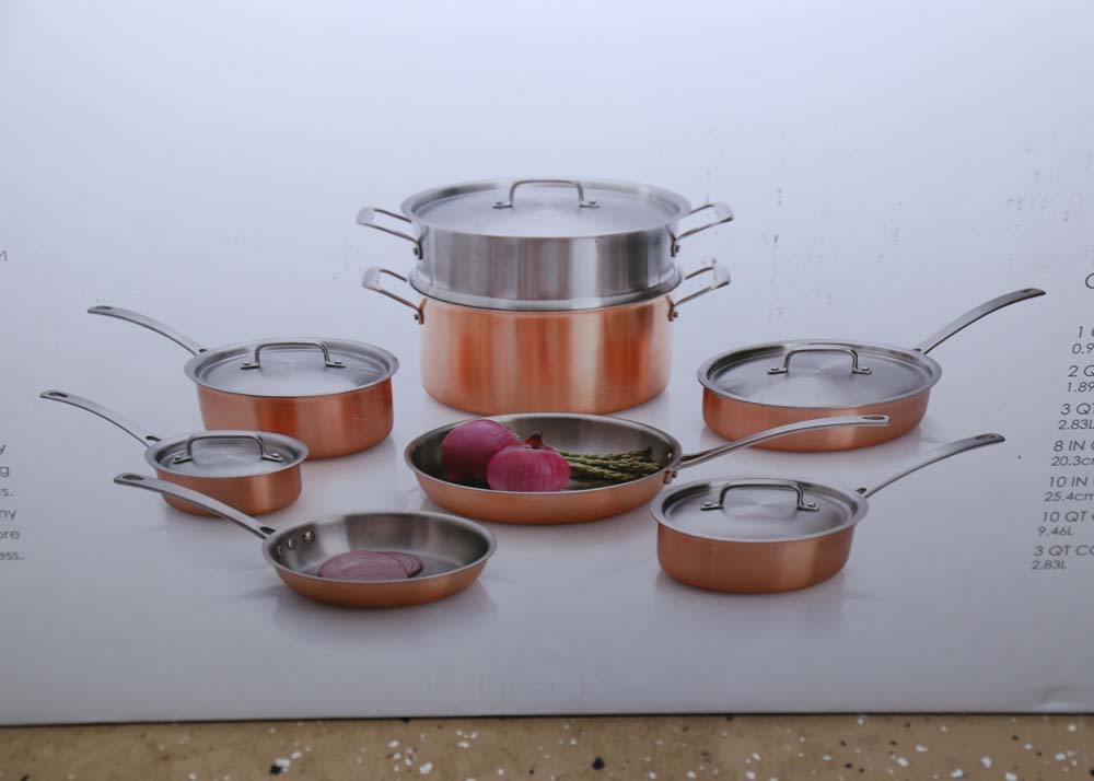 Tru Chef 13 Piece Tri-Ply Copper Cookware Set