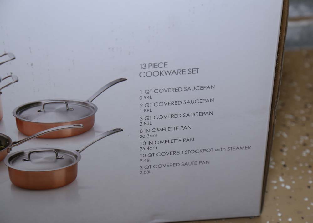 Tru Chef 13 Piece Tri-Ply Copper Cookware Set