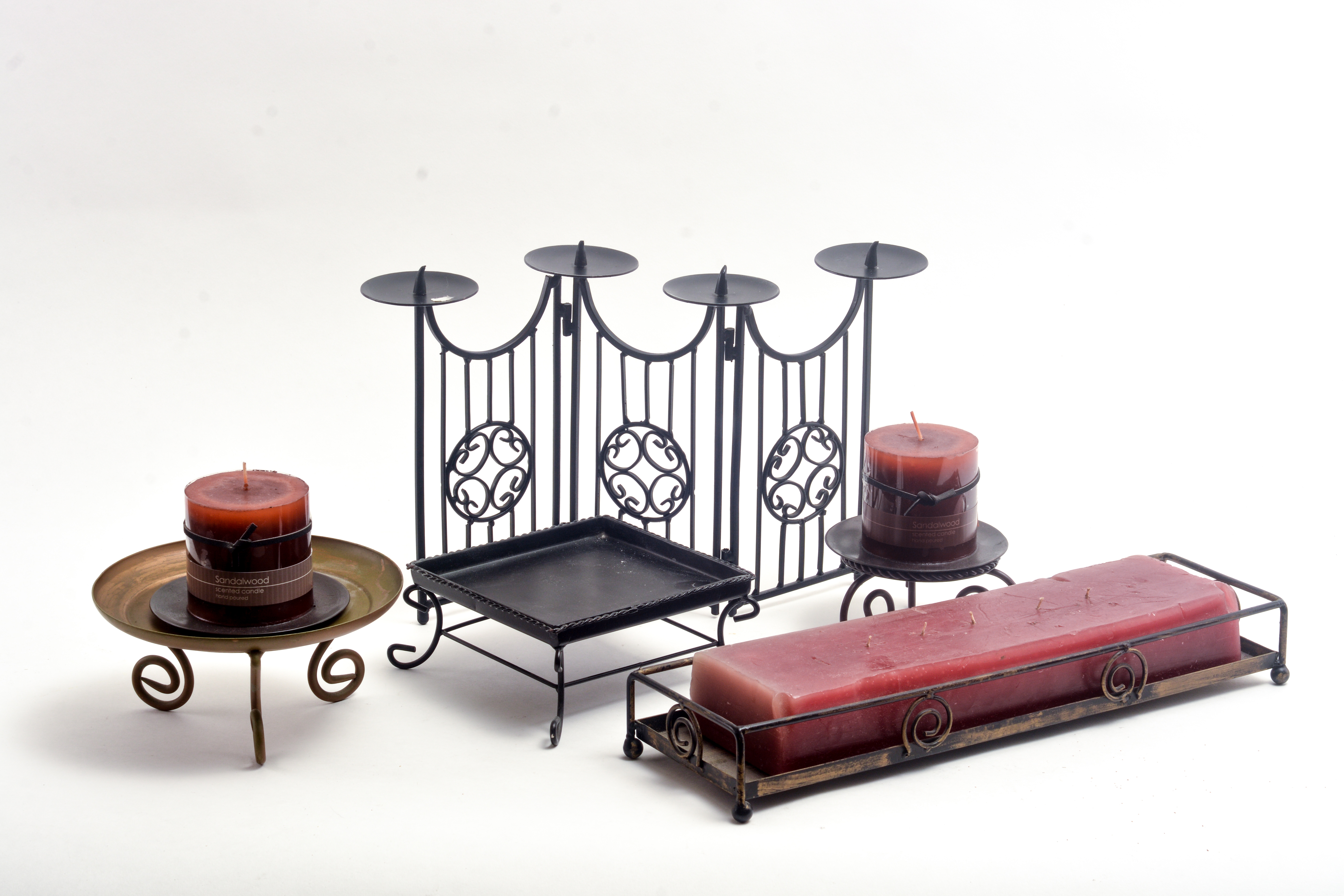 Collection of Candles with Candleholders