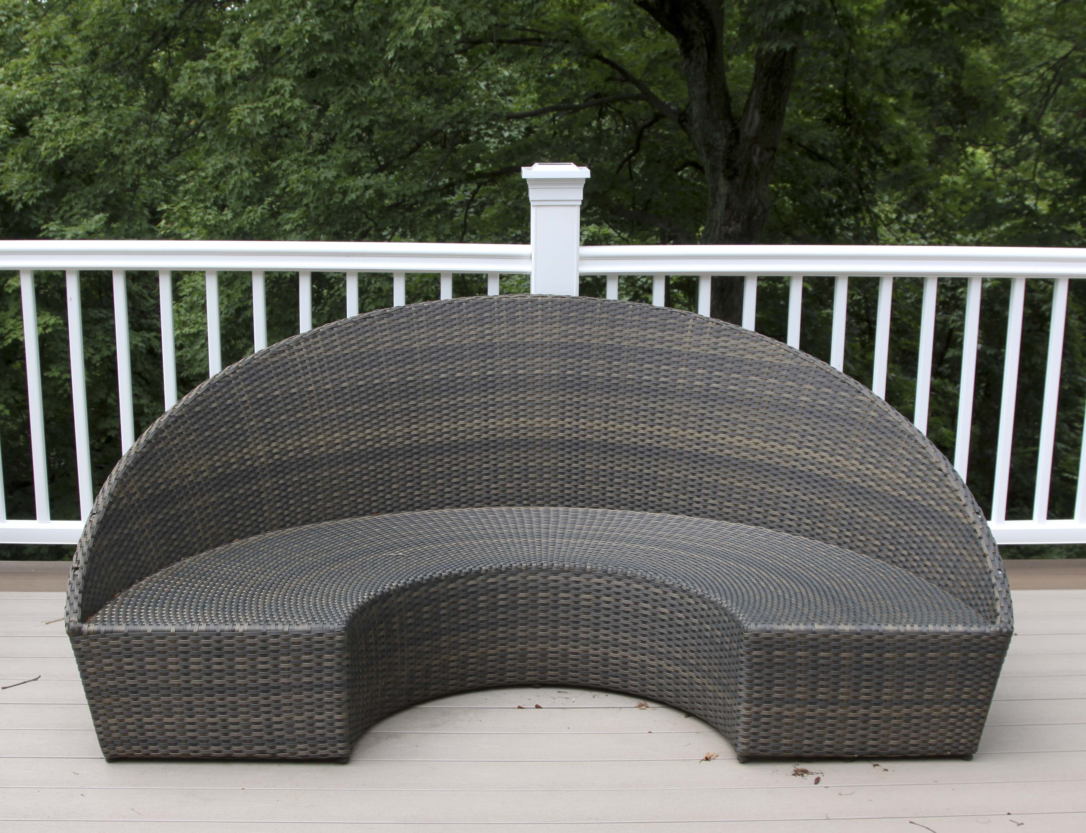 Frontgate Half Circle Woven Patio Bench
