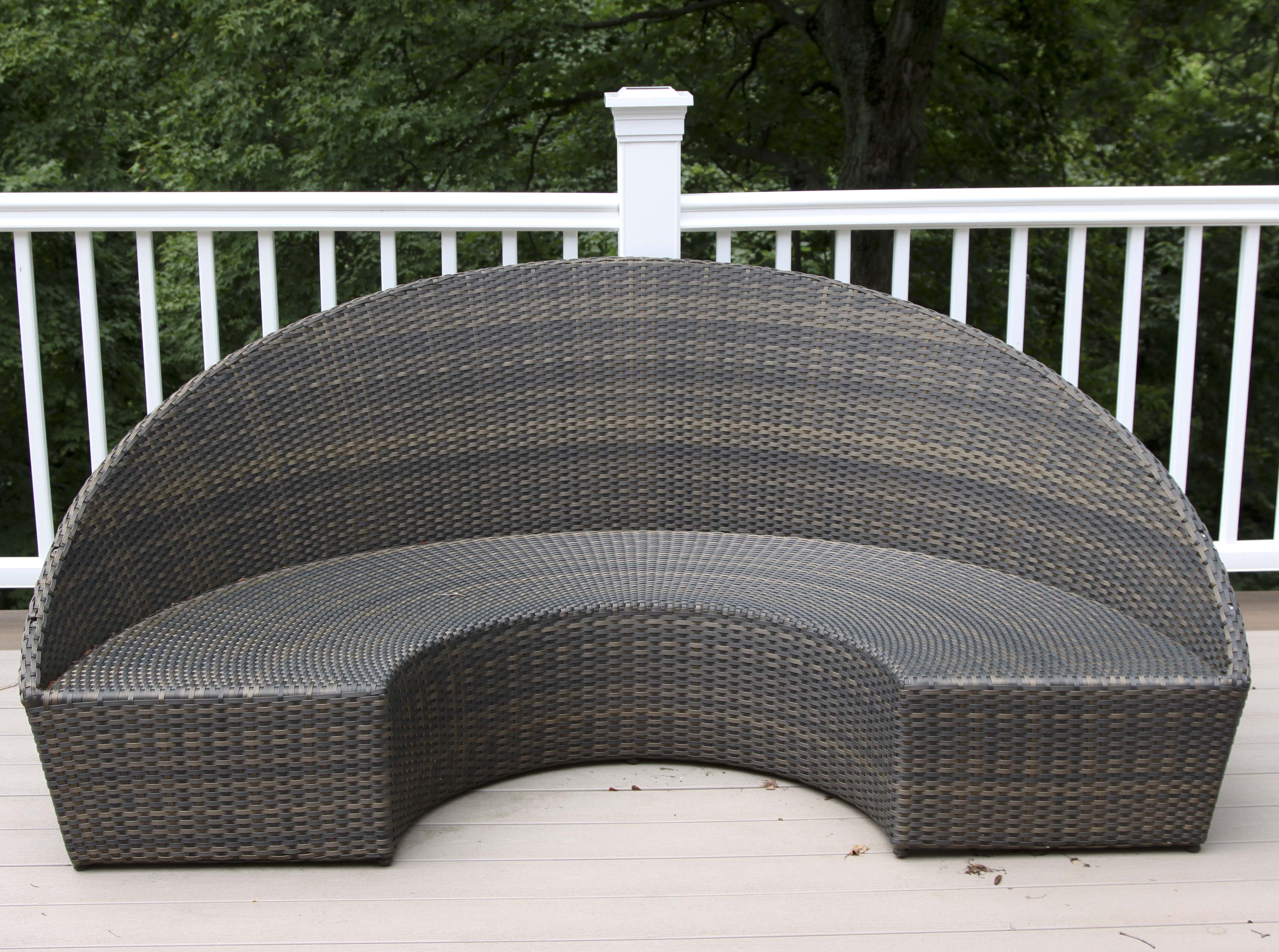 Frontgate Half Circle Woven Patio Bench