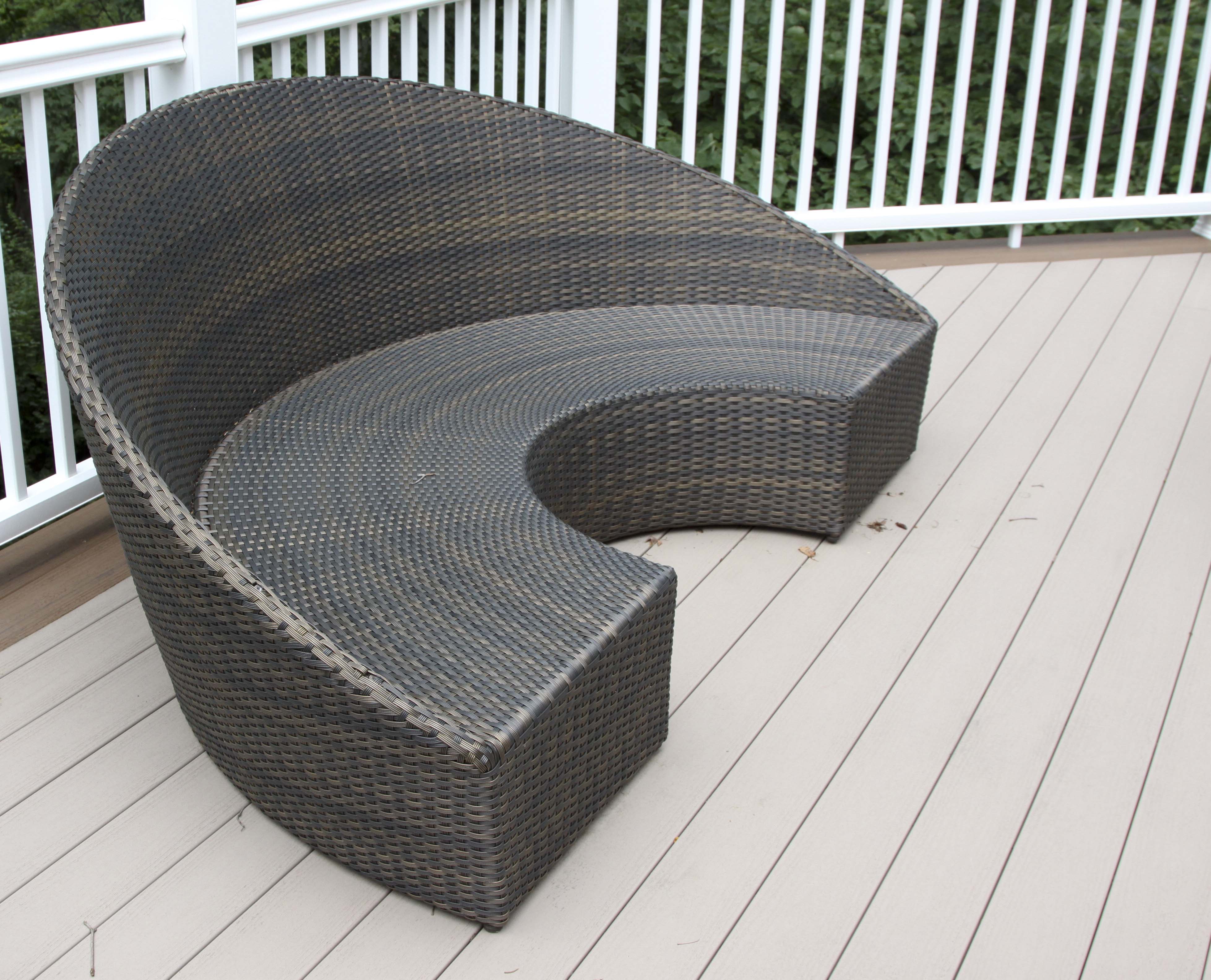 Frontgate Half Circle Woven Patio Bench