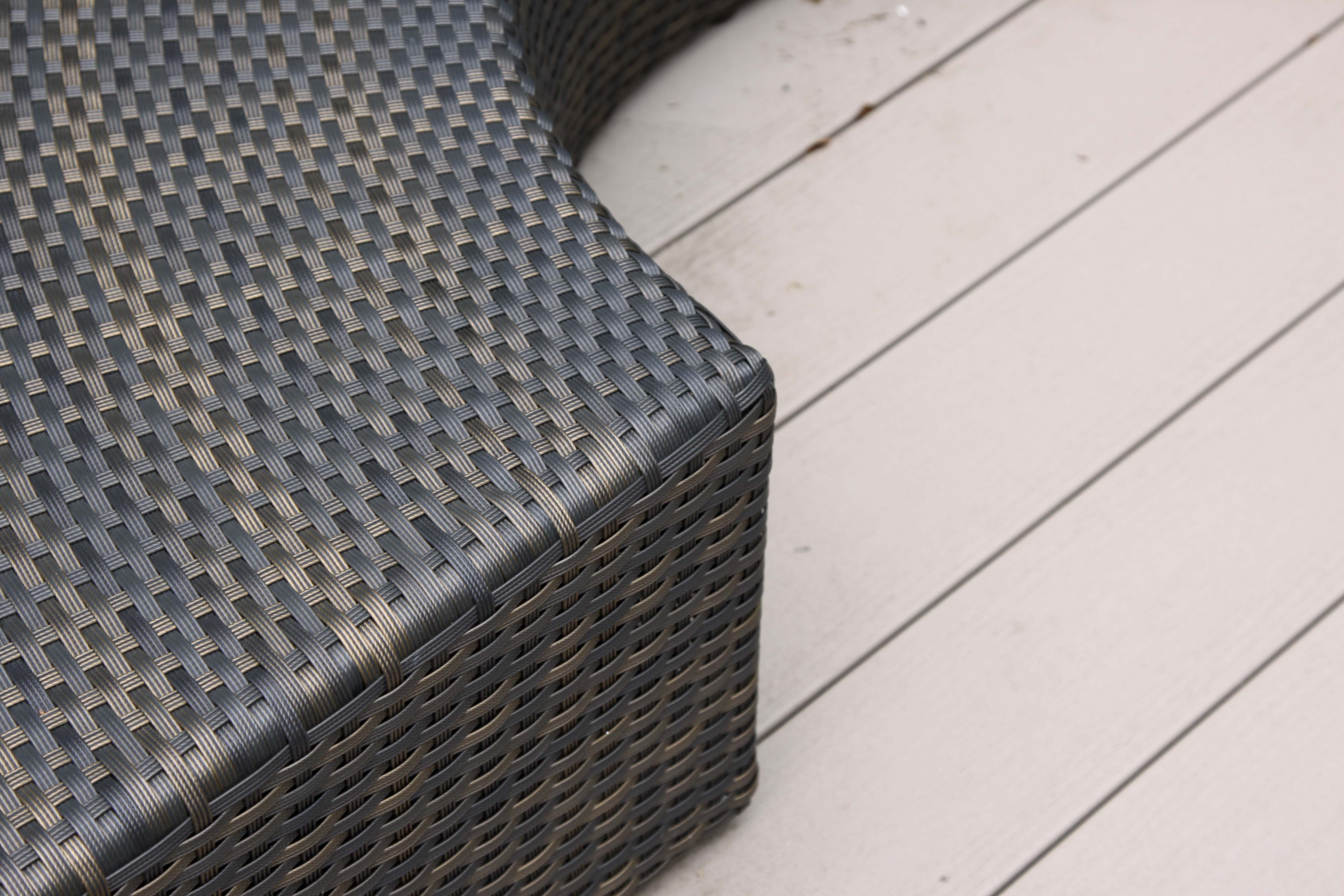 Frontgate Half Circle Woven Patio Bench