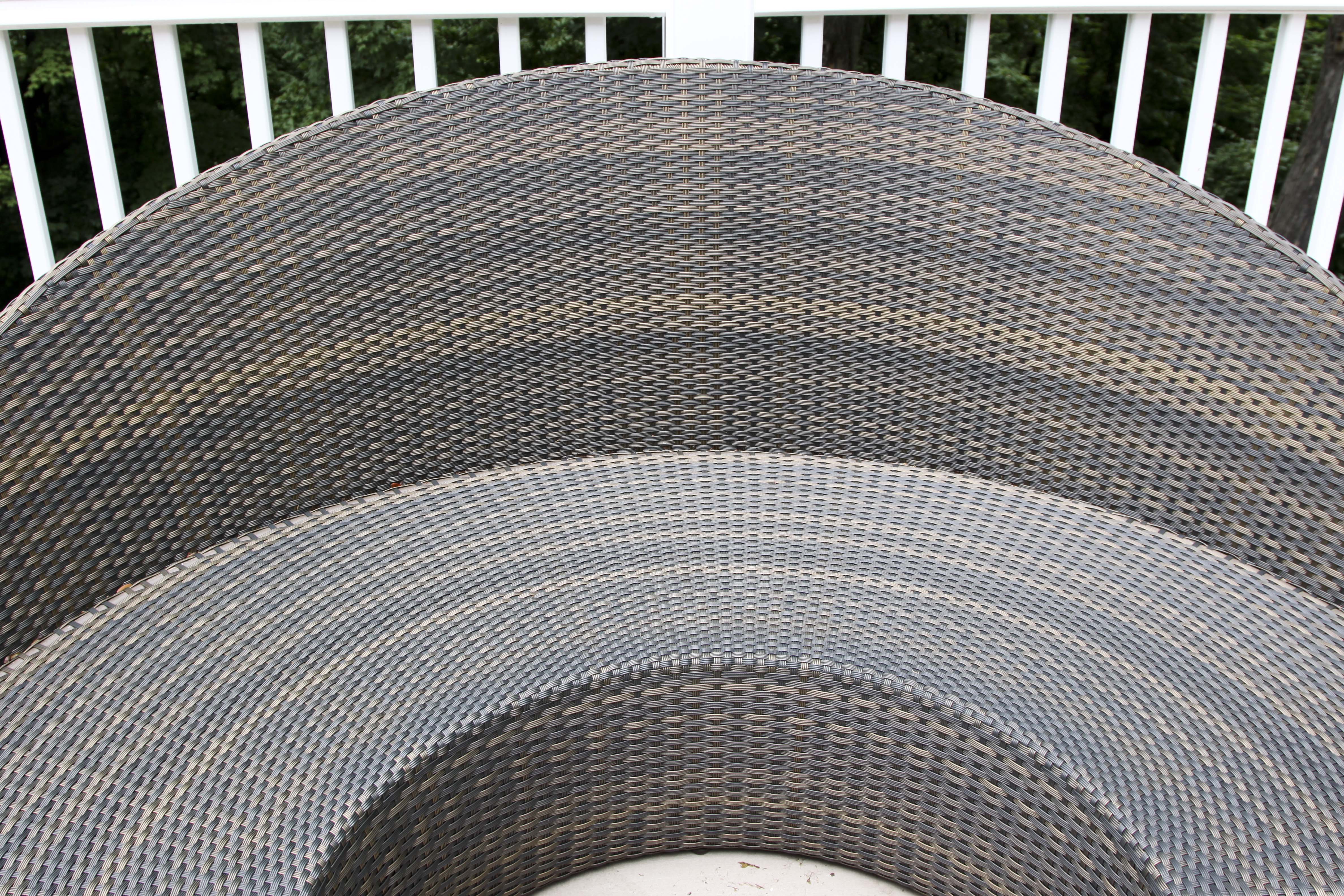 Frontgate Half Circle Woven Patio Bench