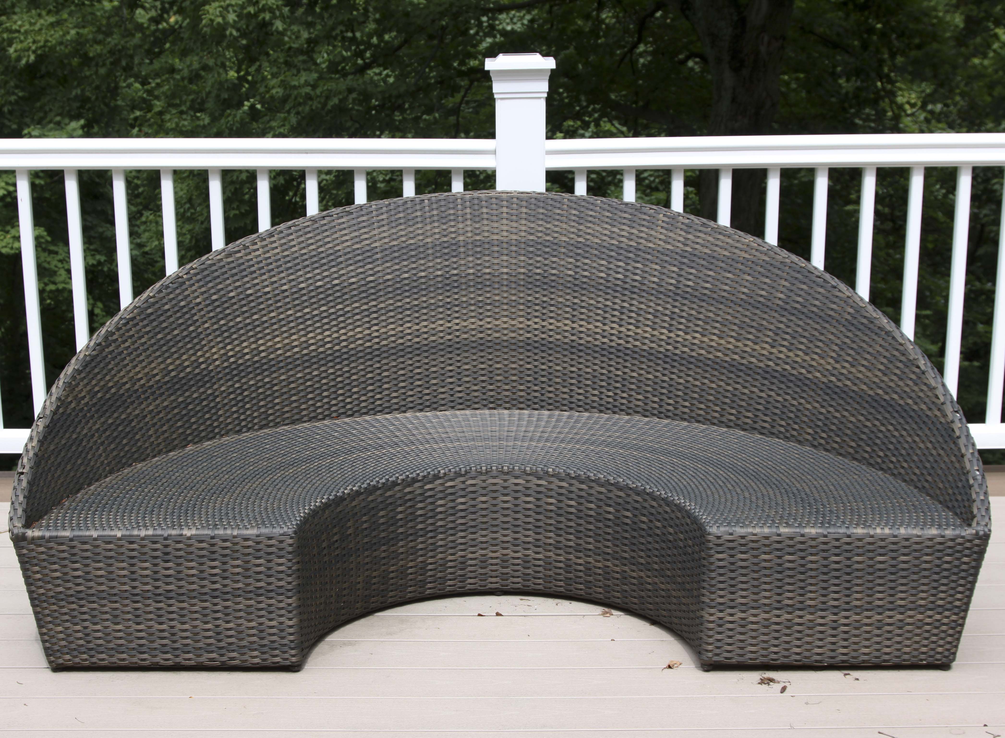 Frontgate Half Circle Woven Patio Bench