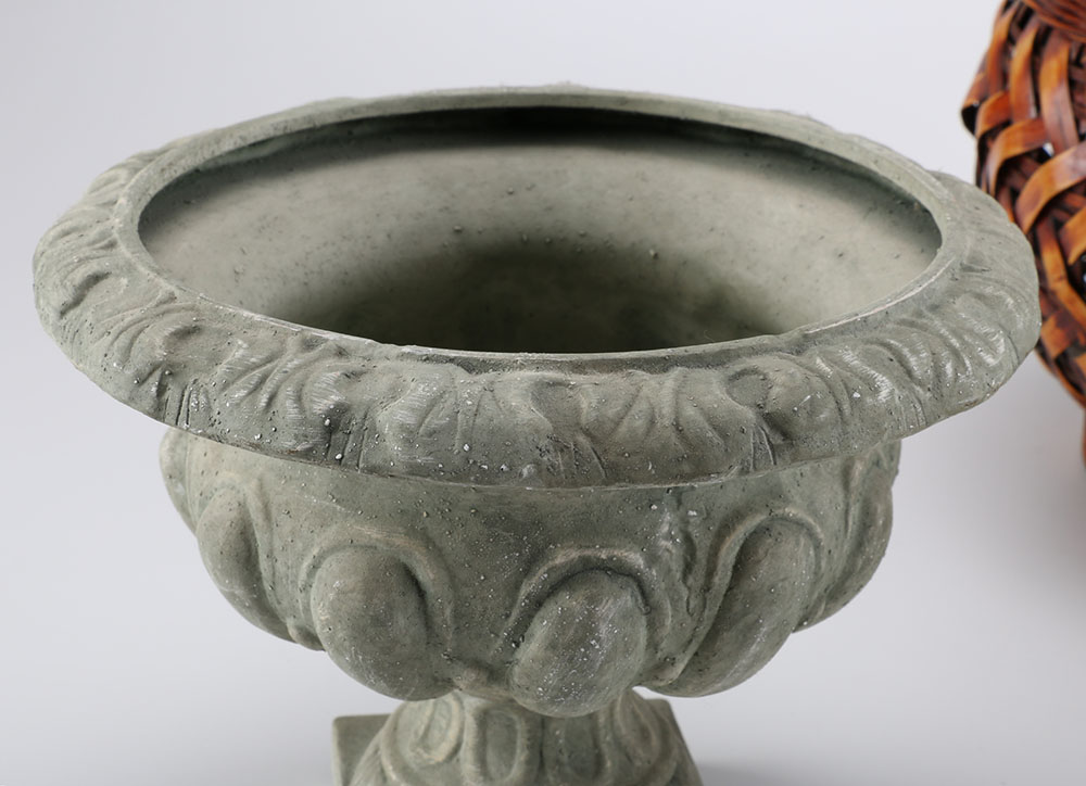 Collection of Vases, Basket, and Planter