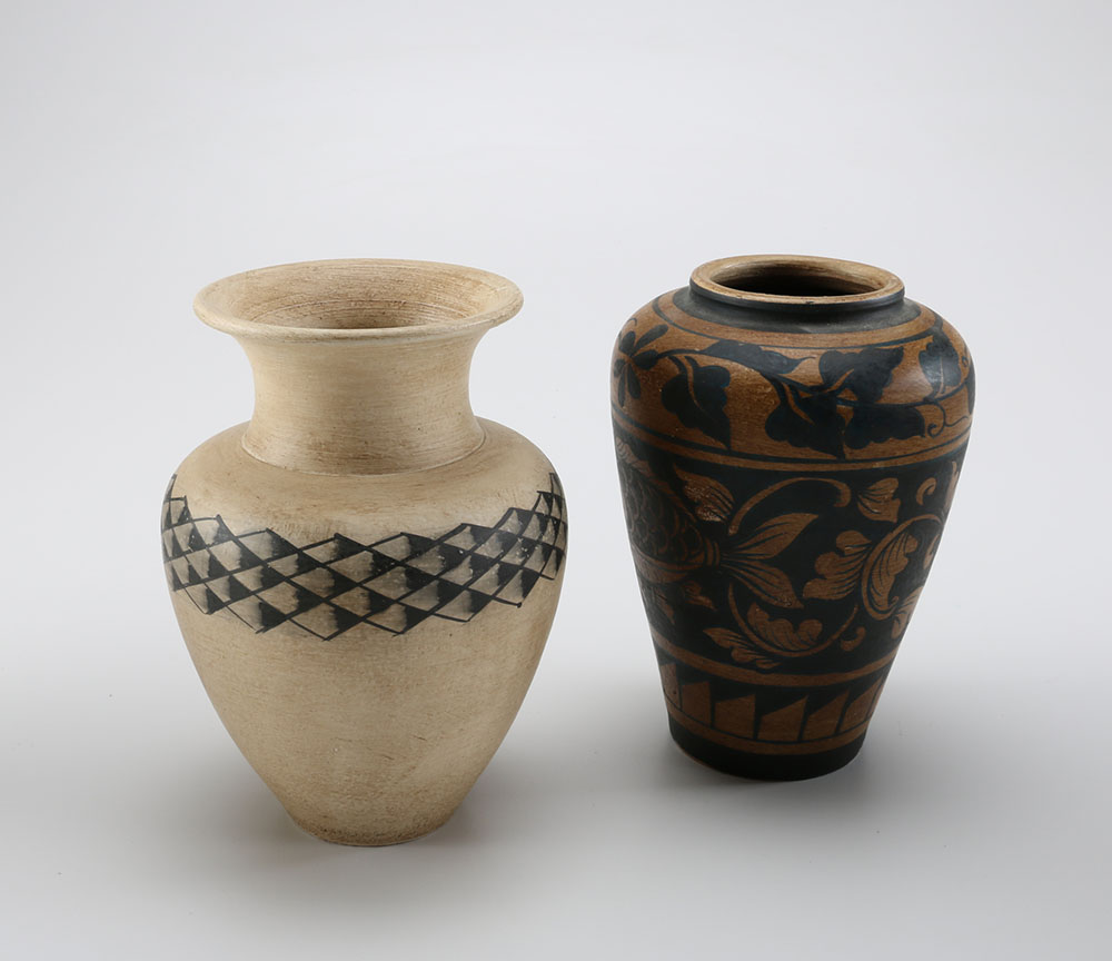 Collection of Vases, Basket, and Planter