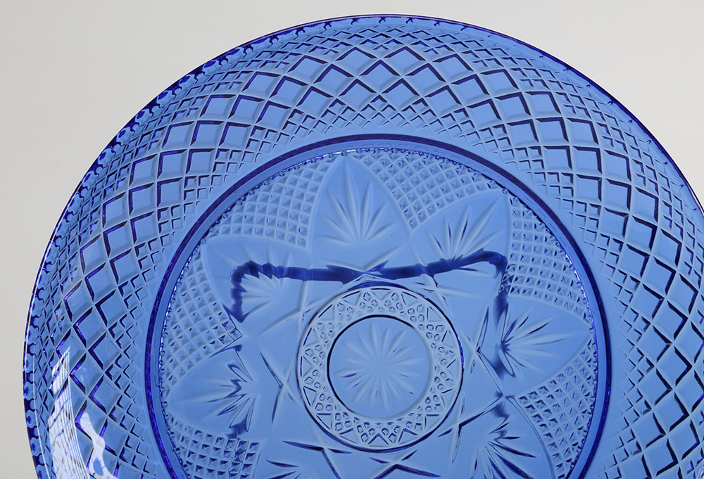 Collection of Blue Glass Plates