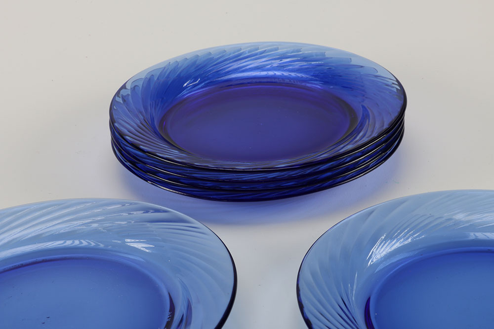 Blue Pyrex Plates and Bowls