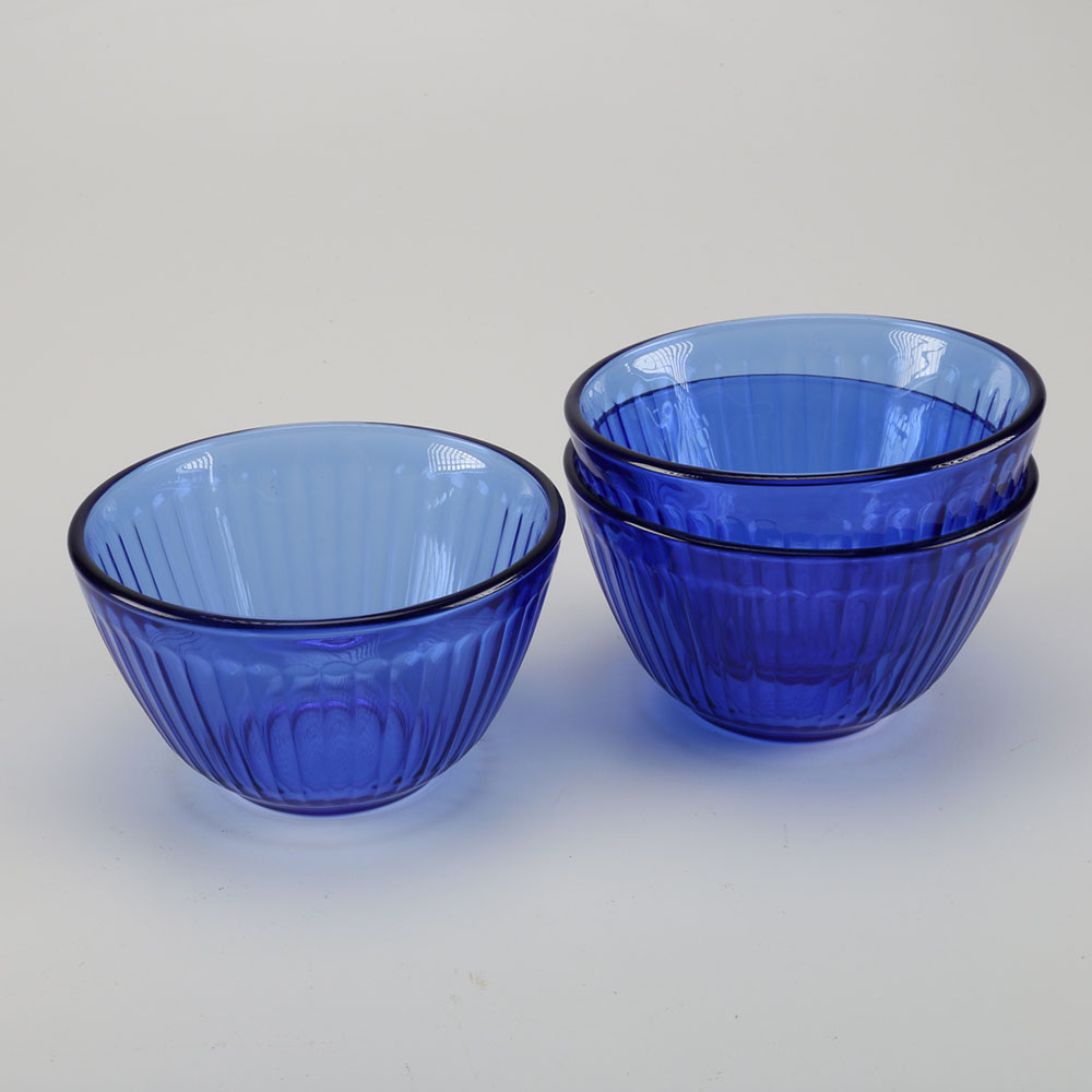 Blue Pyrex Plates and Bowls