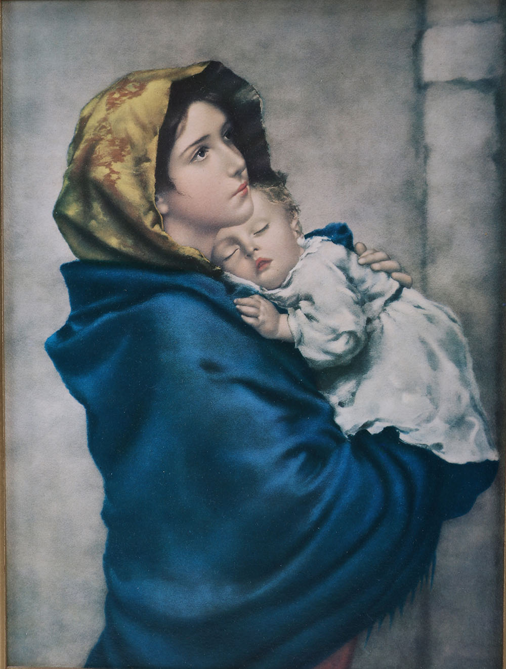 Framed "Mother and Child" Offset Lithograph