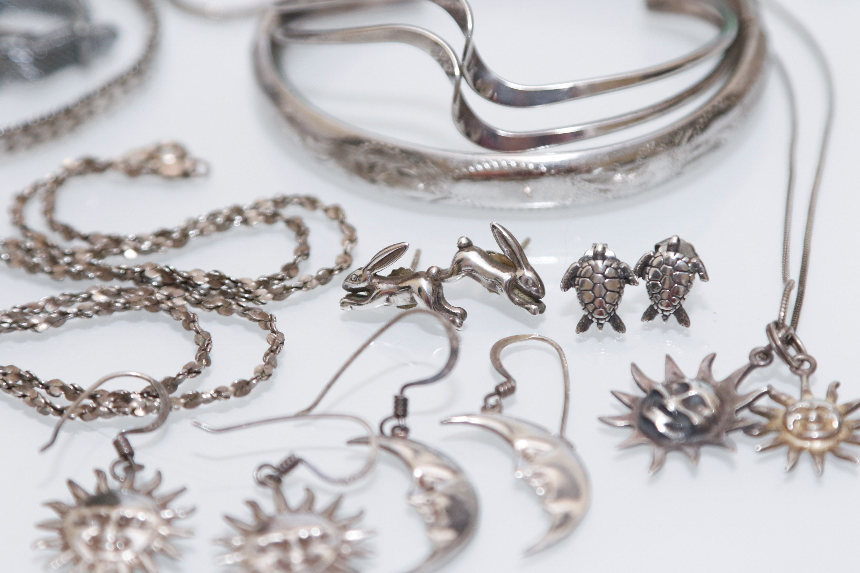 Assortment of 925 Sterling Marked Jewelry