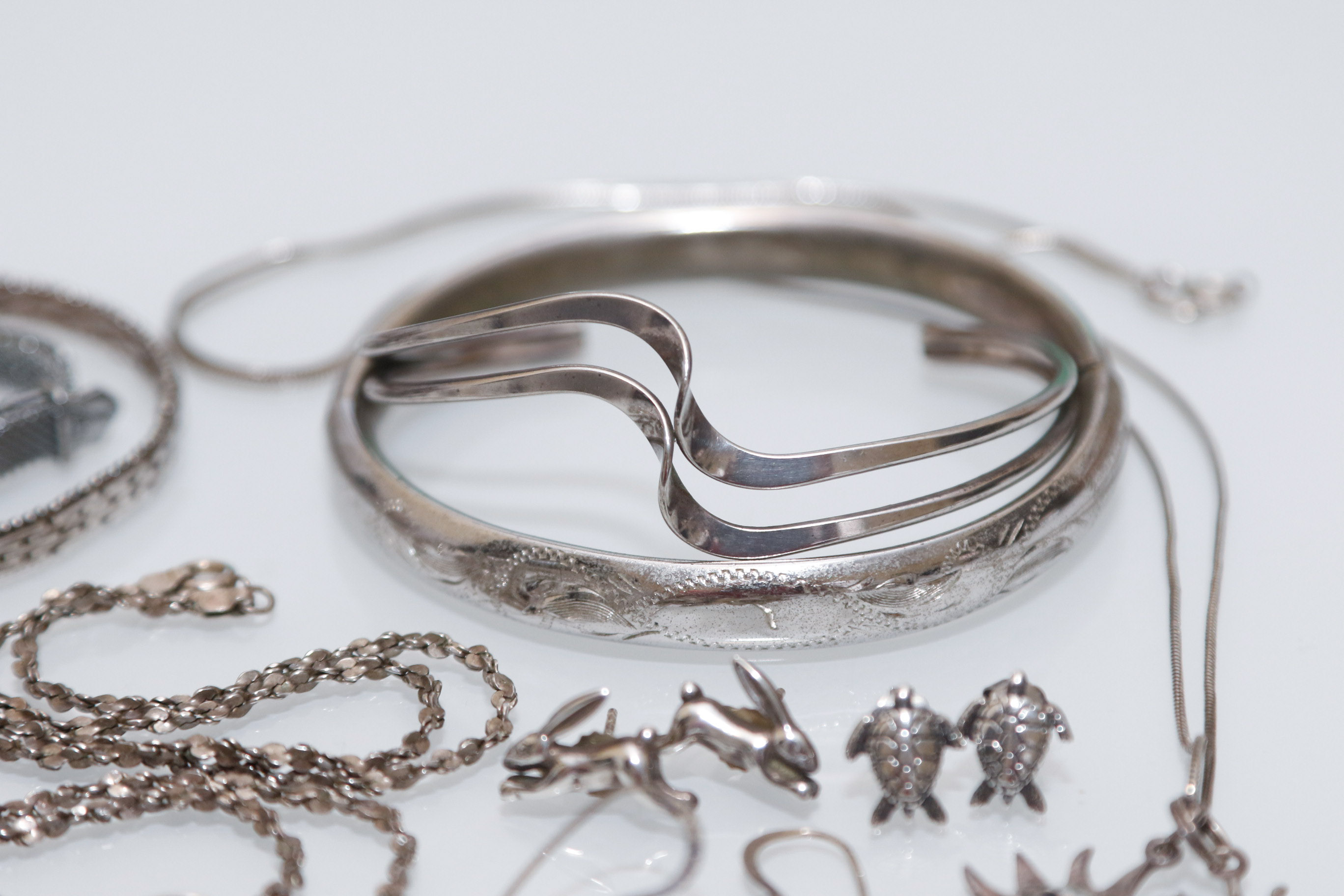 Assortment of 925 Sterling Marked Jewelry