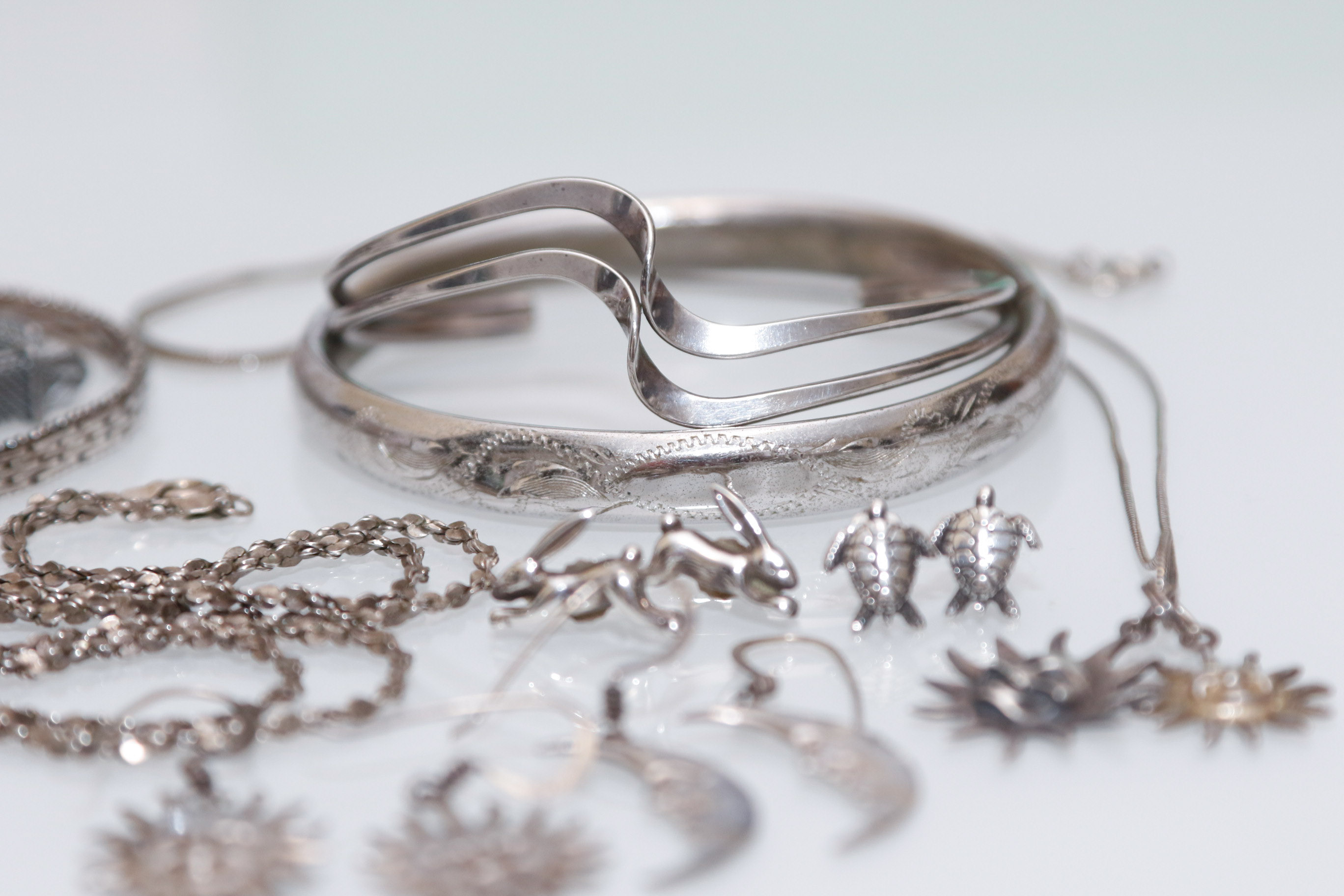 Assortment of 925 Sterling Marked Jewelry