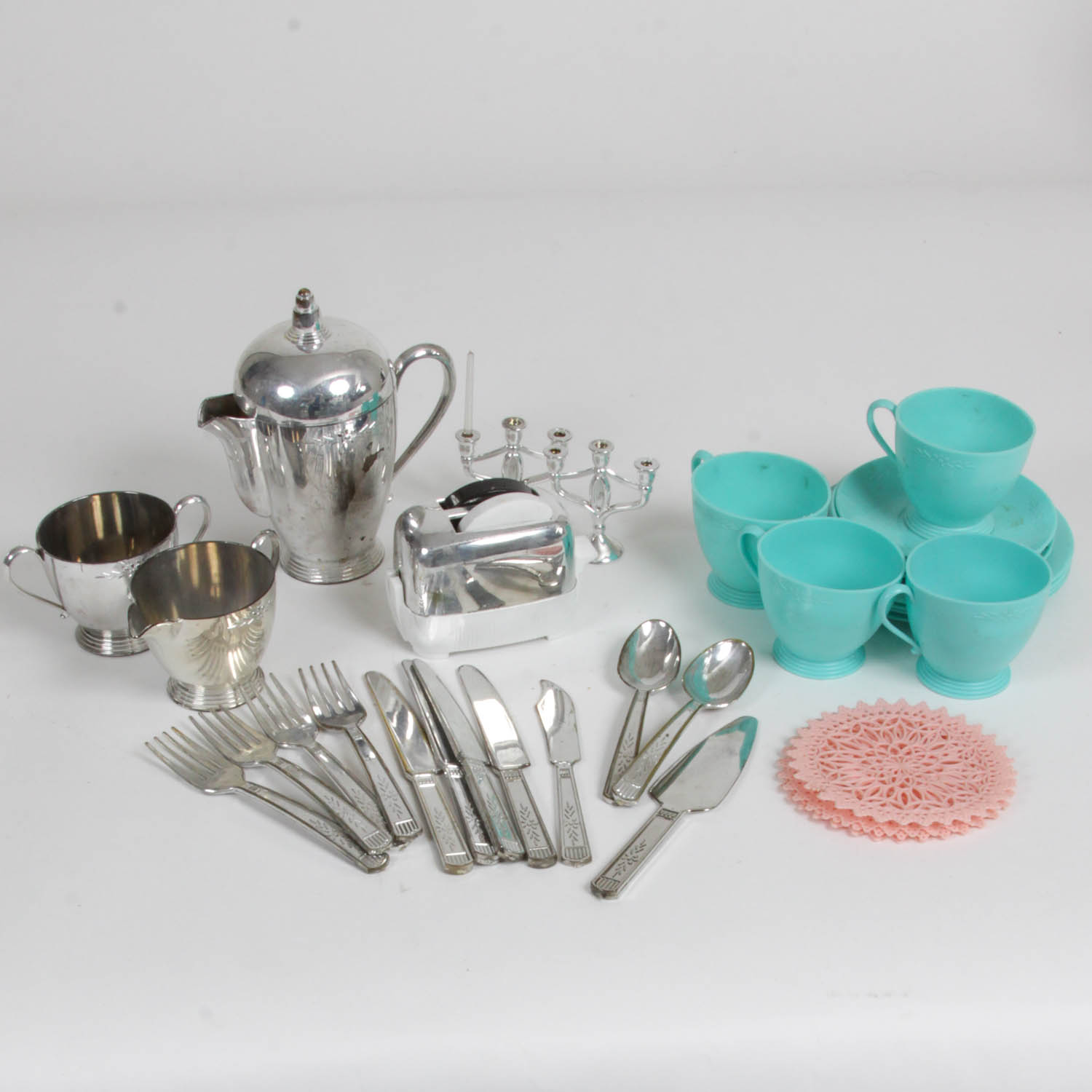 Vintage Children's Tea Set and Dishes