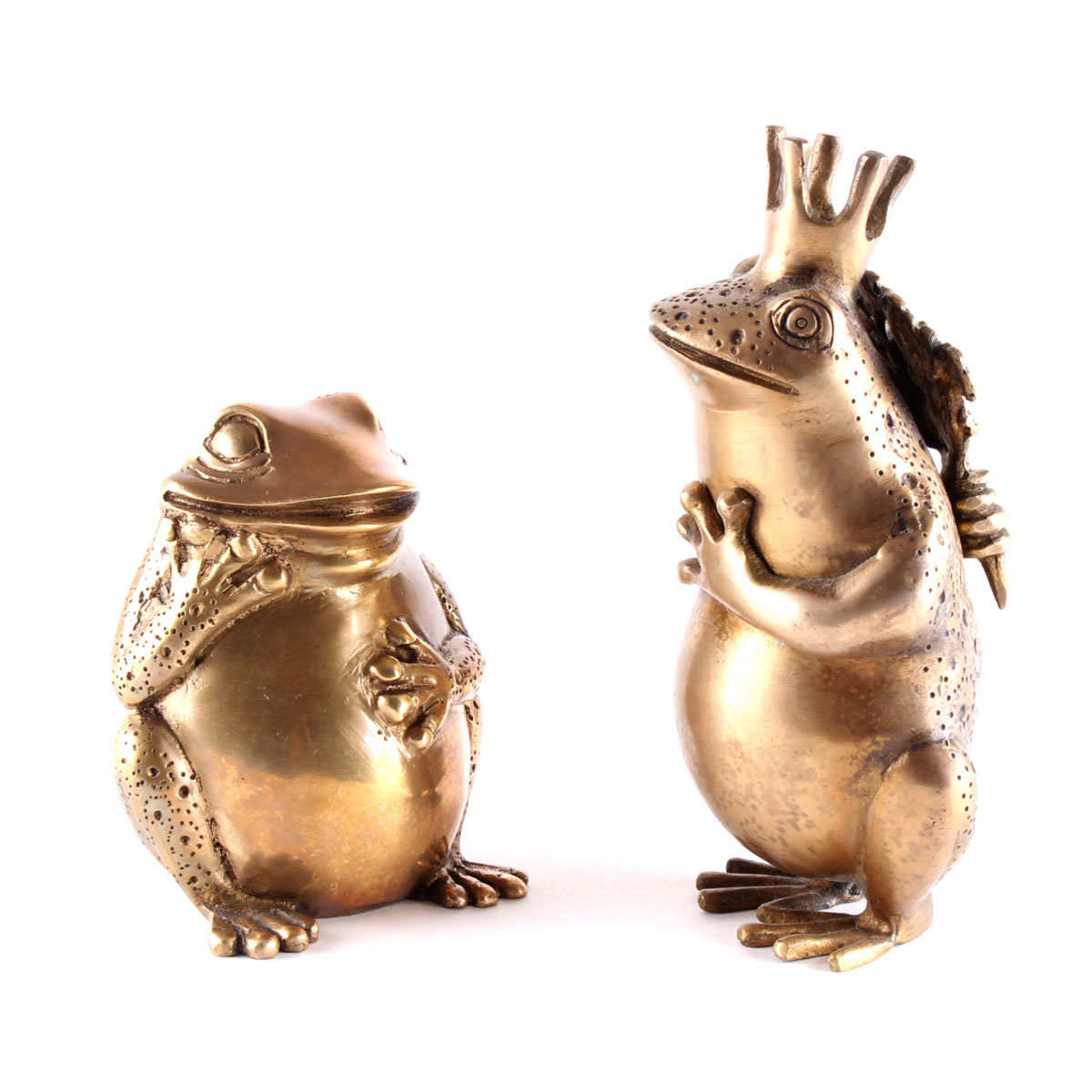 Pair of Brass Frog Figures