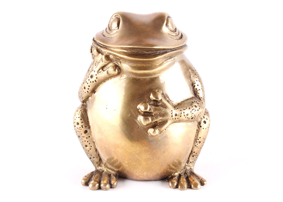 Pair of Brass Frog Figures
