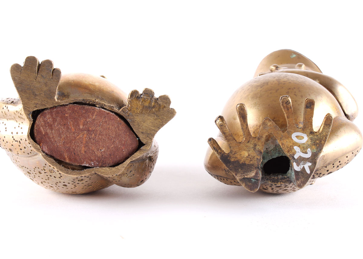 Pair of Brass Frog Figures