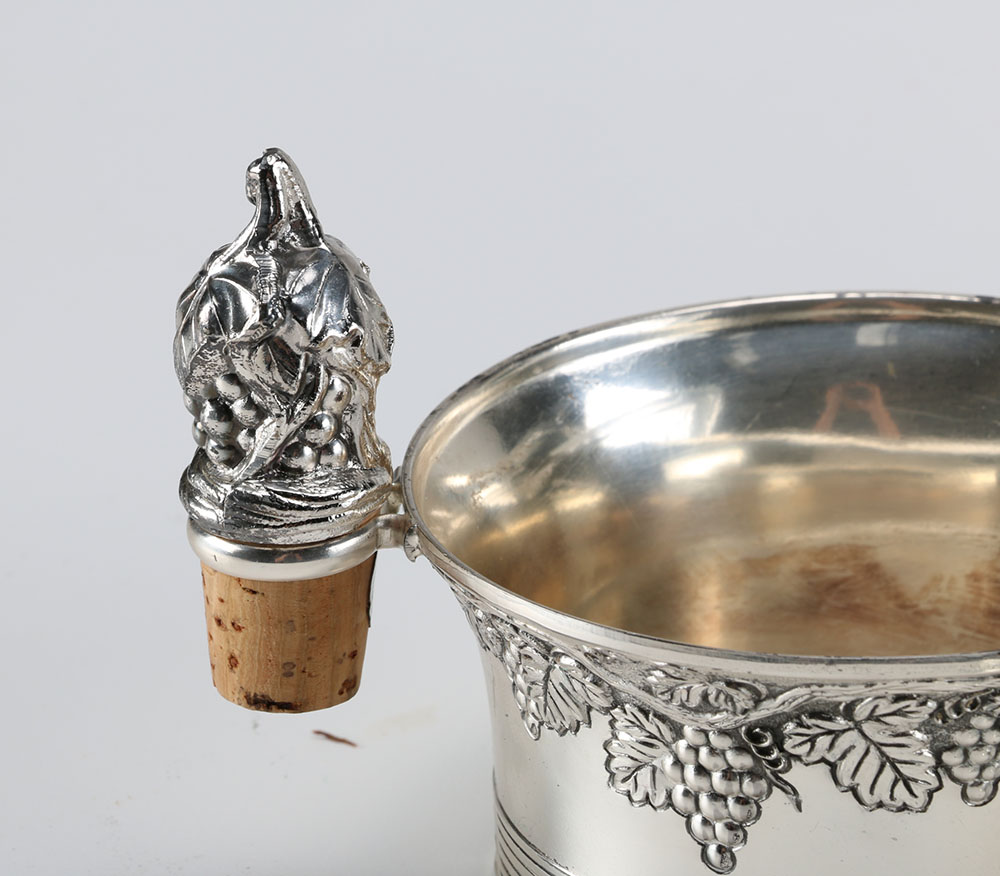 Set of Three Silver Plated Decorative Items with Grape Motif