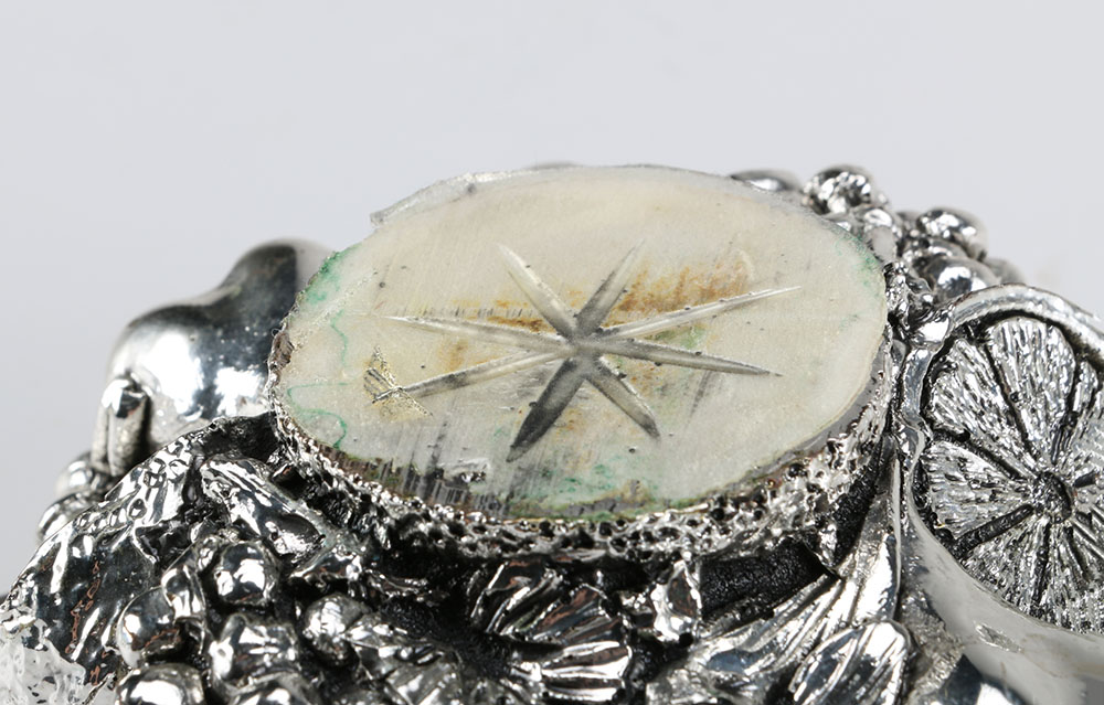 Set of Three Silver Plated Decorative Items with Grape Motif