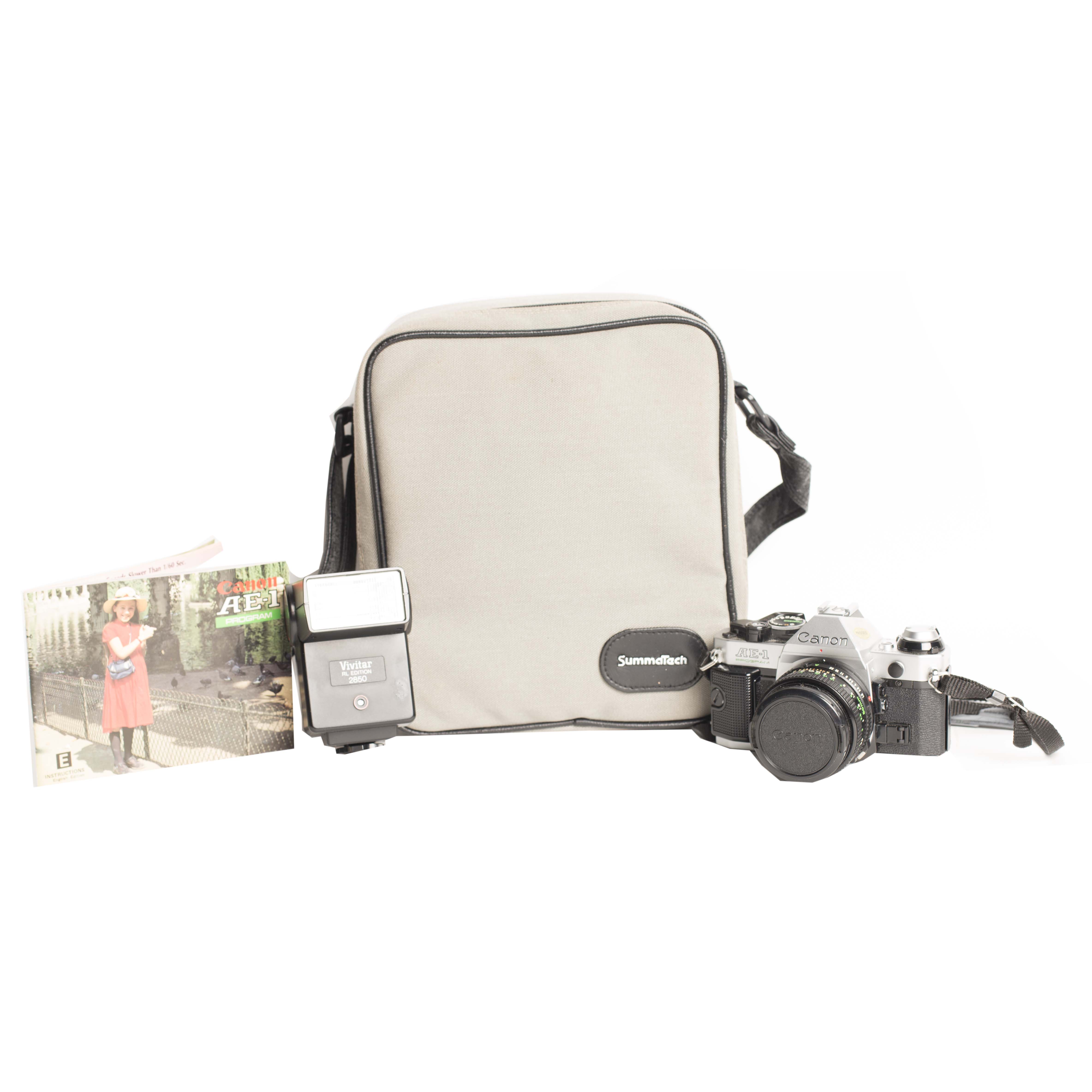 Canon Ae-1 Program 35mm Camera in Case