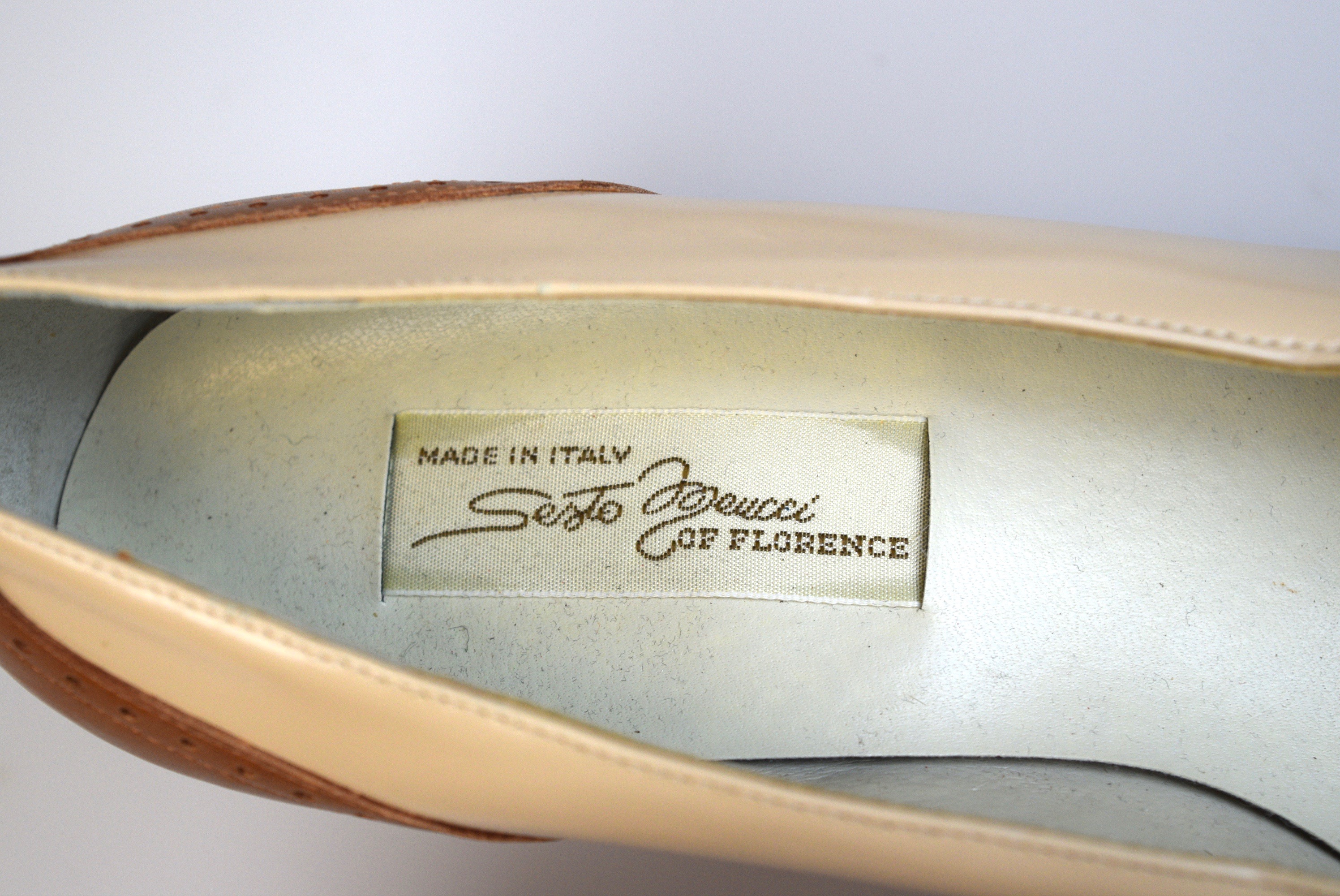 Vintage Italian Leather Spectator Shoes Size 6.5