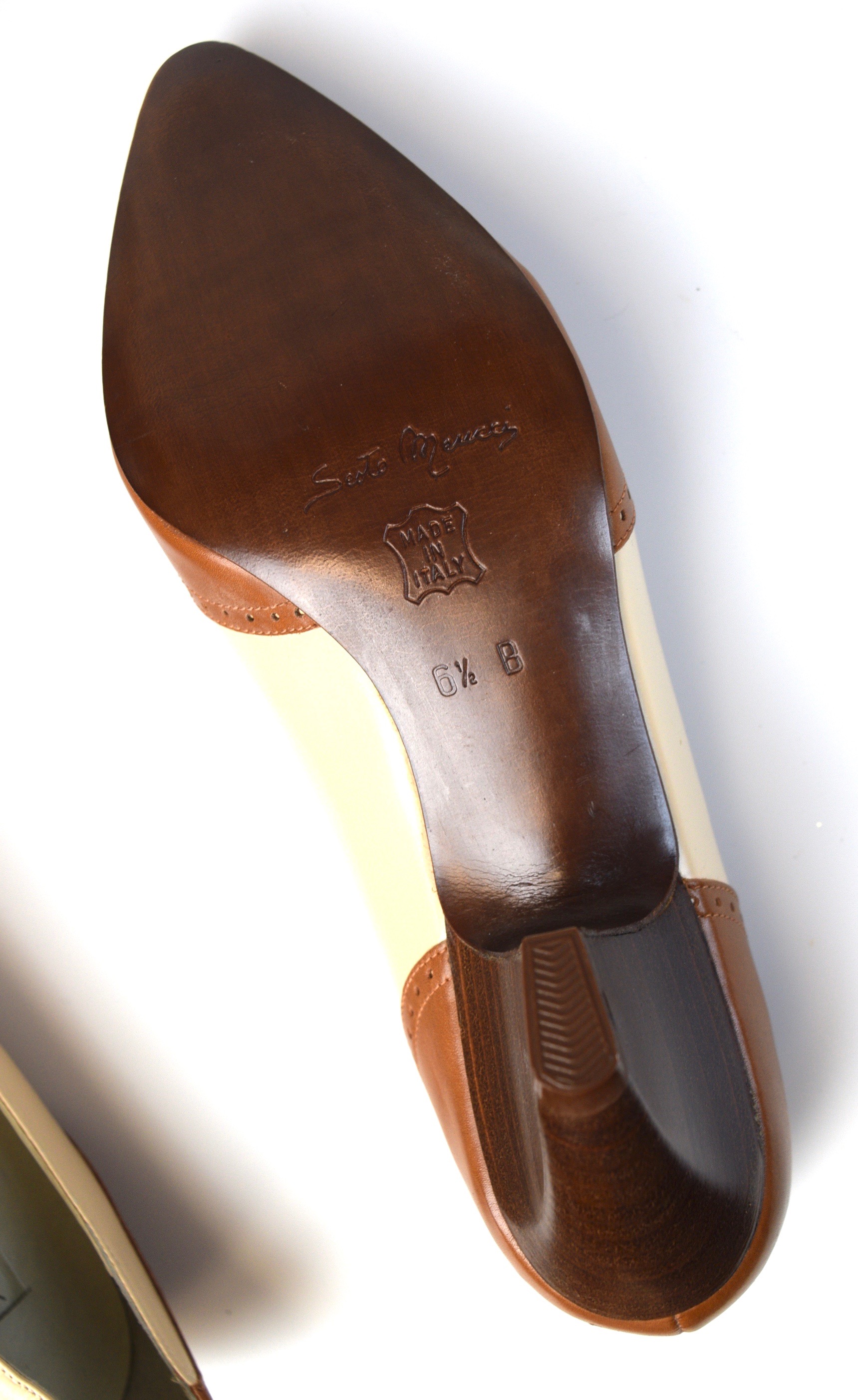 Vintage Italian Leather Spectator Shoes Size 6.5