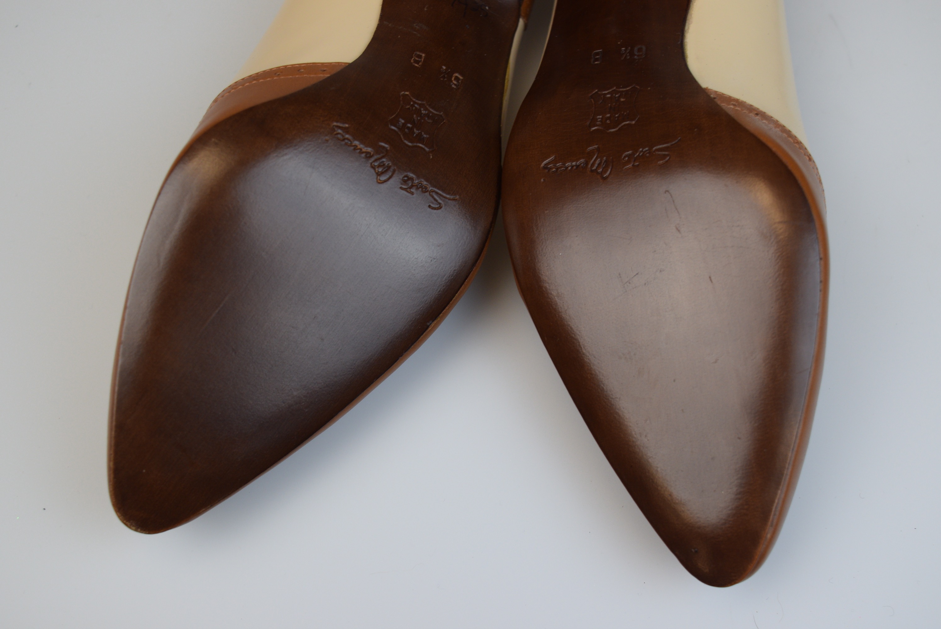 Vintage Italian Leather Spectator Shoes Size 6.5