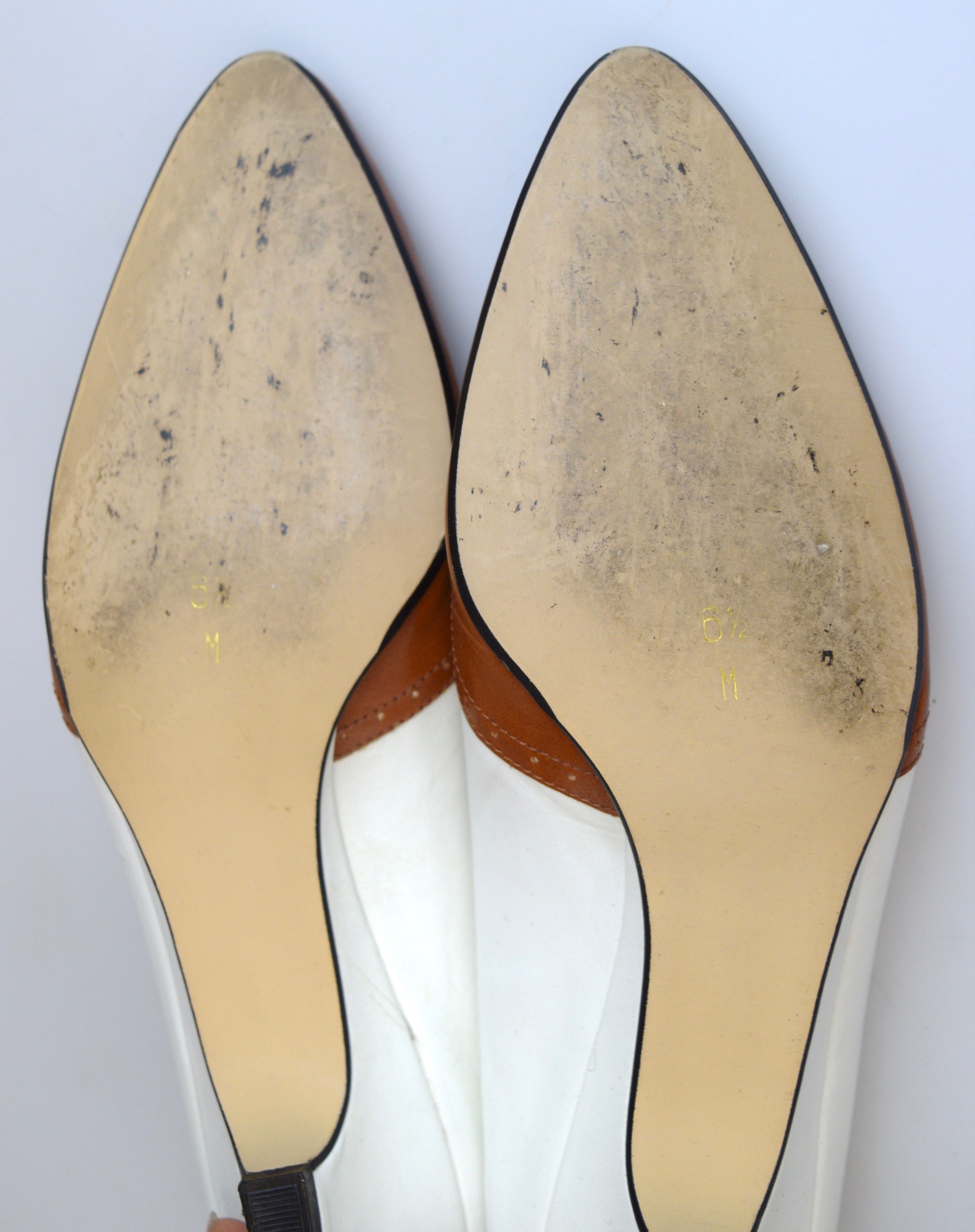 Vintage Italian Leather Spectator Shoes Size 6.5