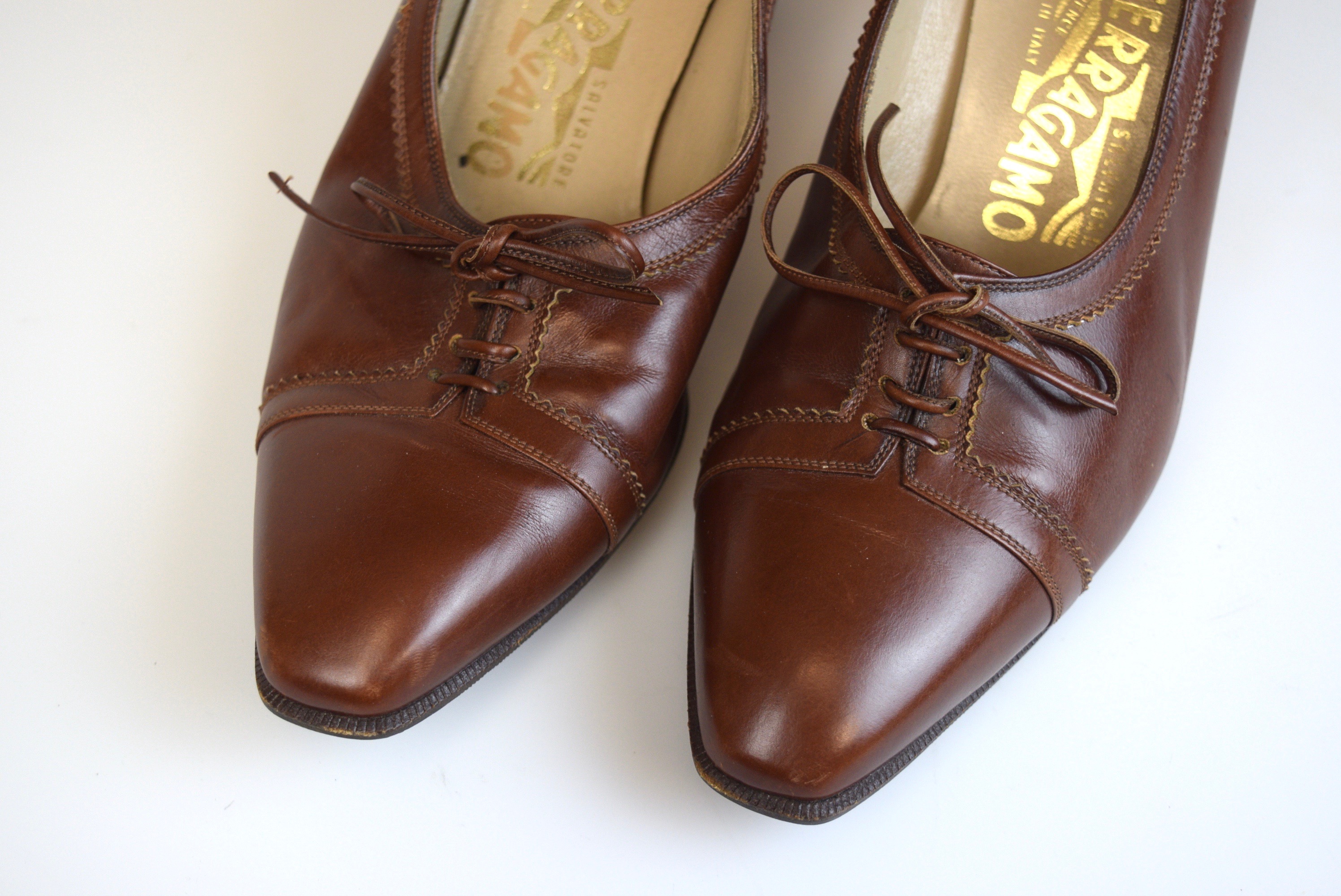 Vintage Ferragamo Leather Heels