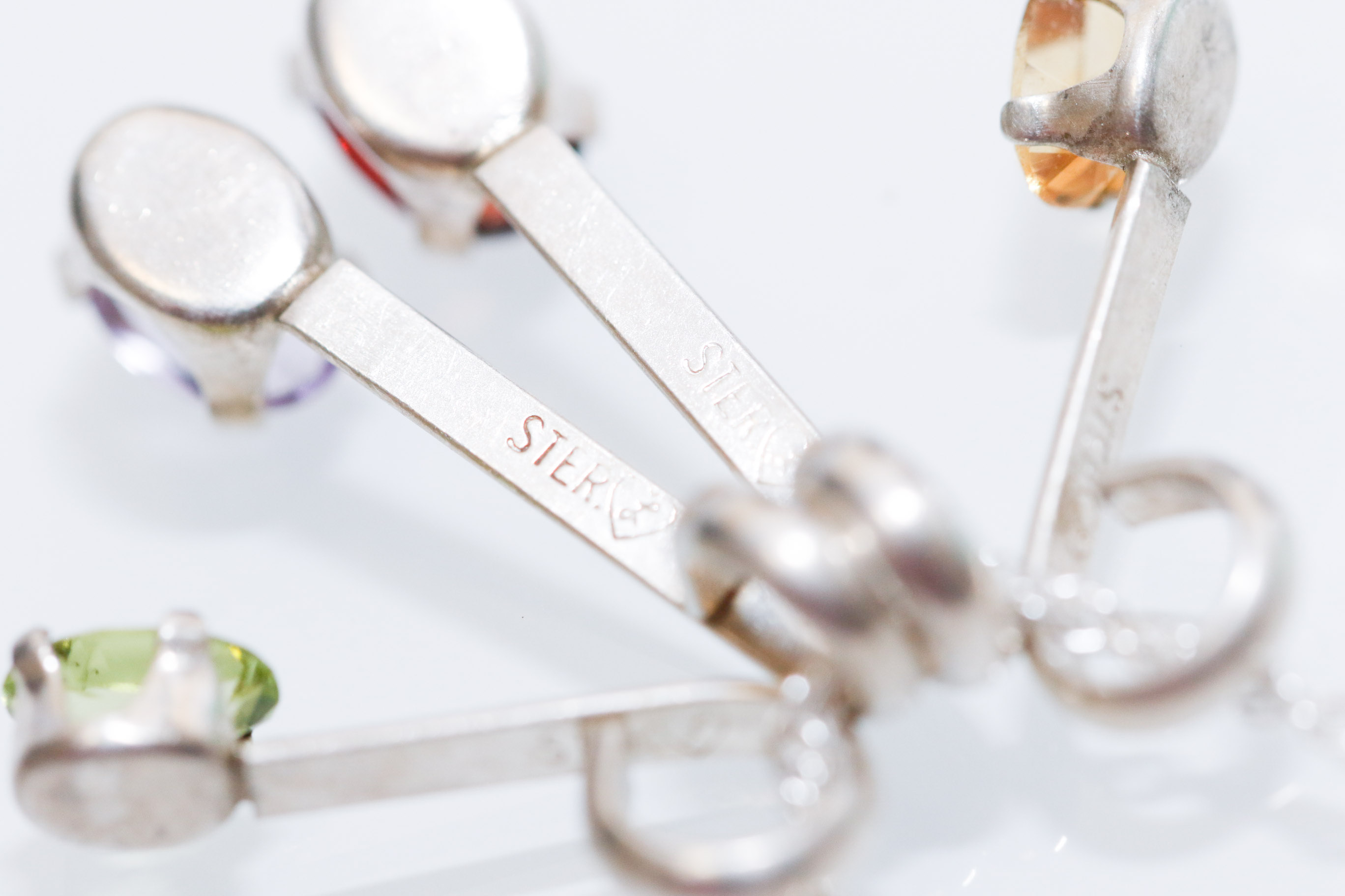 Sterling Silver Multi Gemstone Pendant Necklace