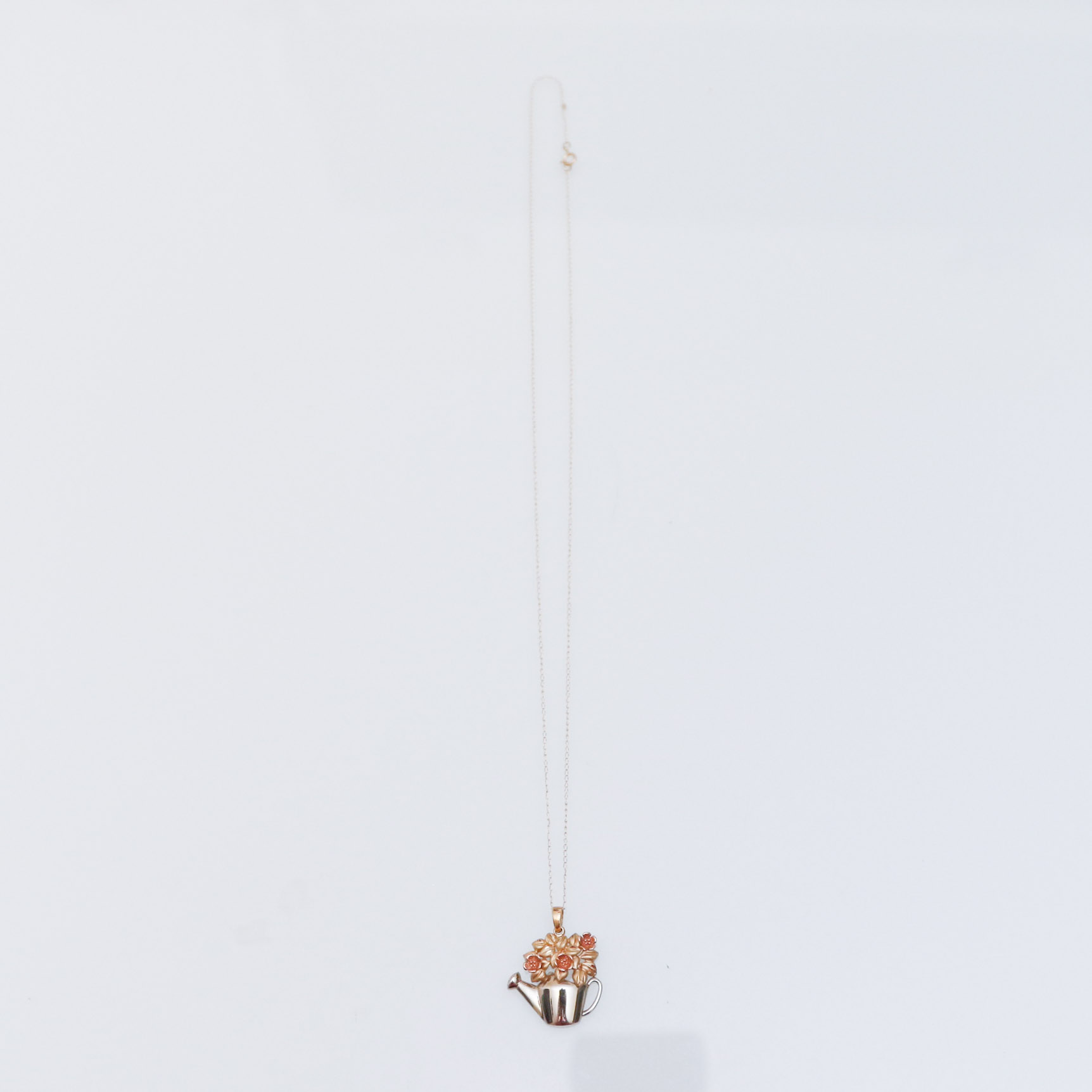 14K Gold Tri-Color Pendant on 10K Gold Chain Necklace