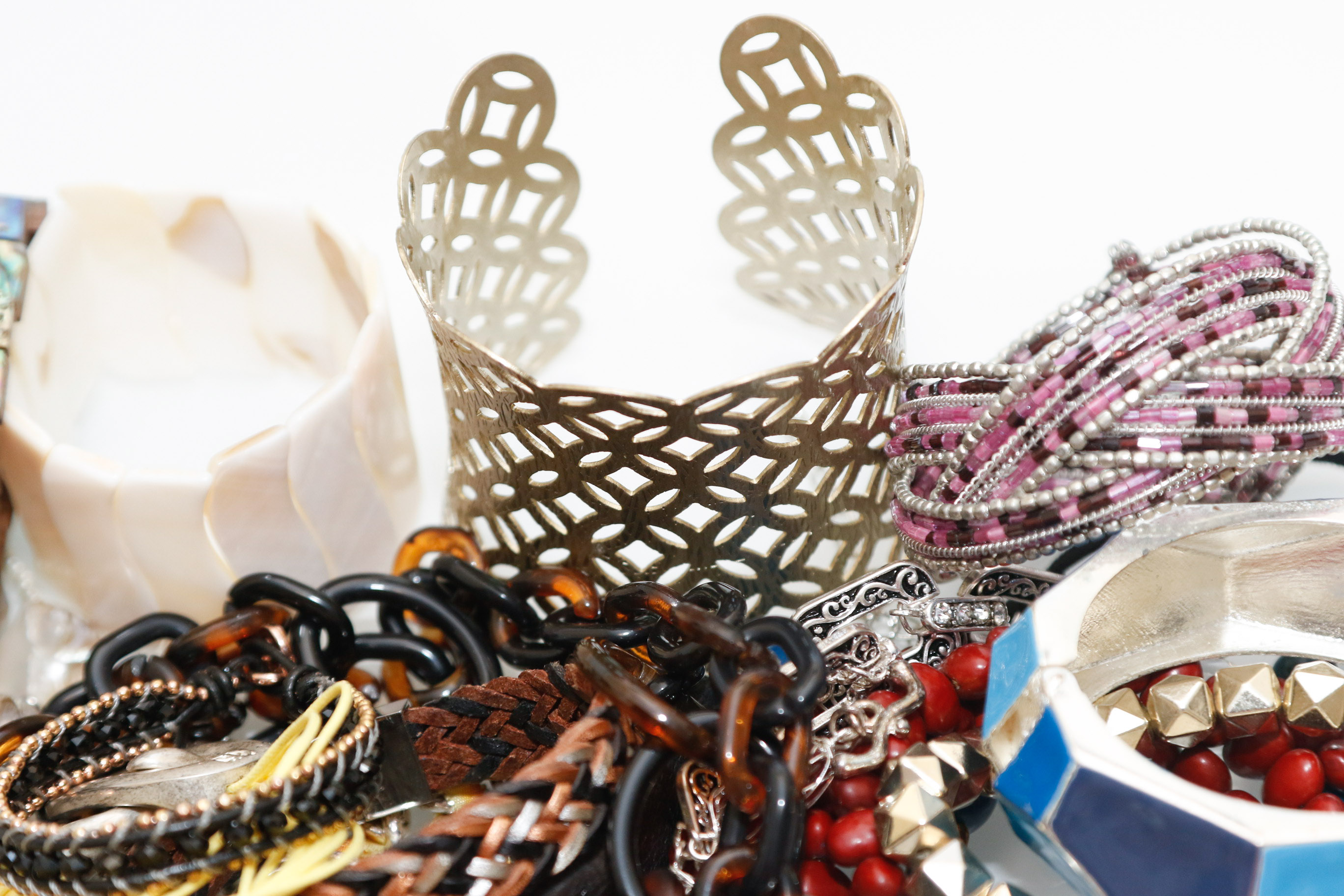 Collection of Costume and Fashion Jewelry with Hanging Storage