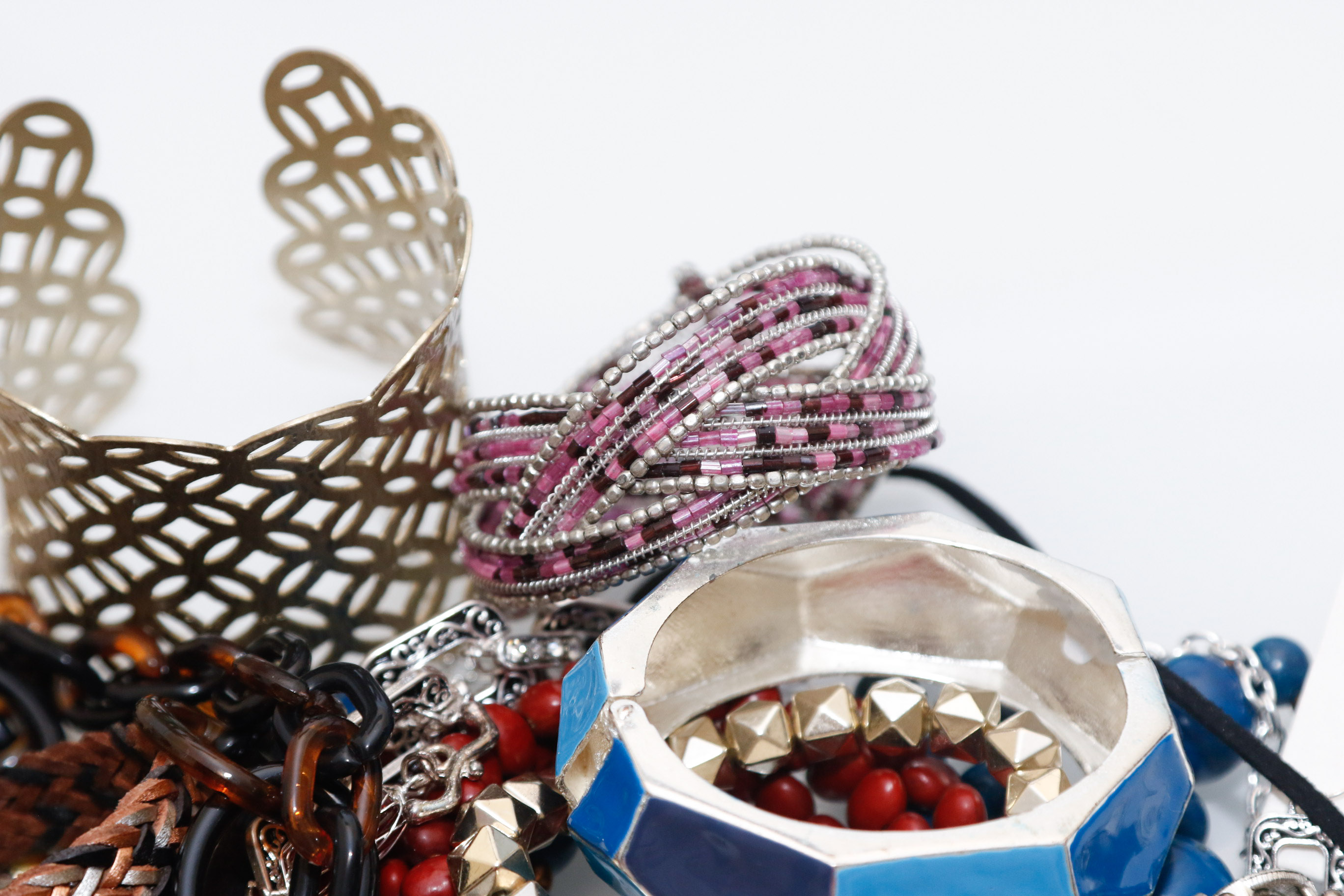 Collection of Costume and Fashion Jewelry with Hanging Storage