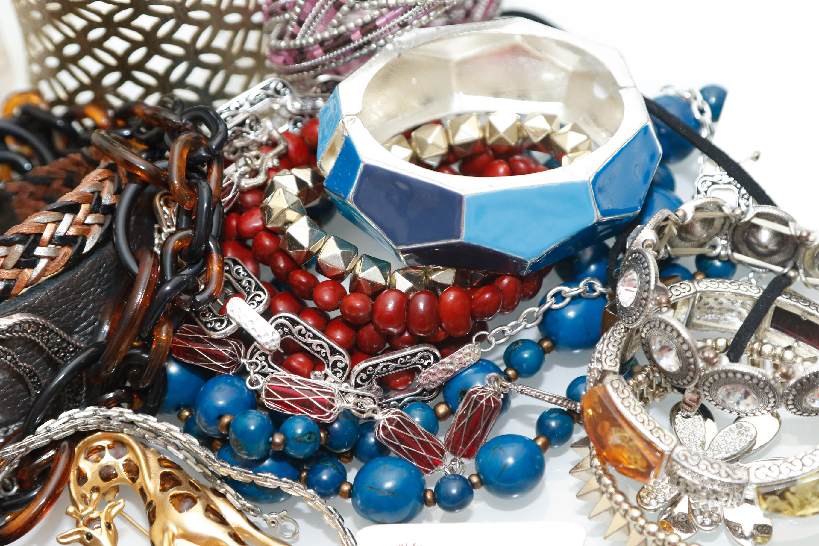 Collection of Costume and Fashion Jewelry with Hanging Storage