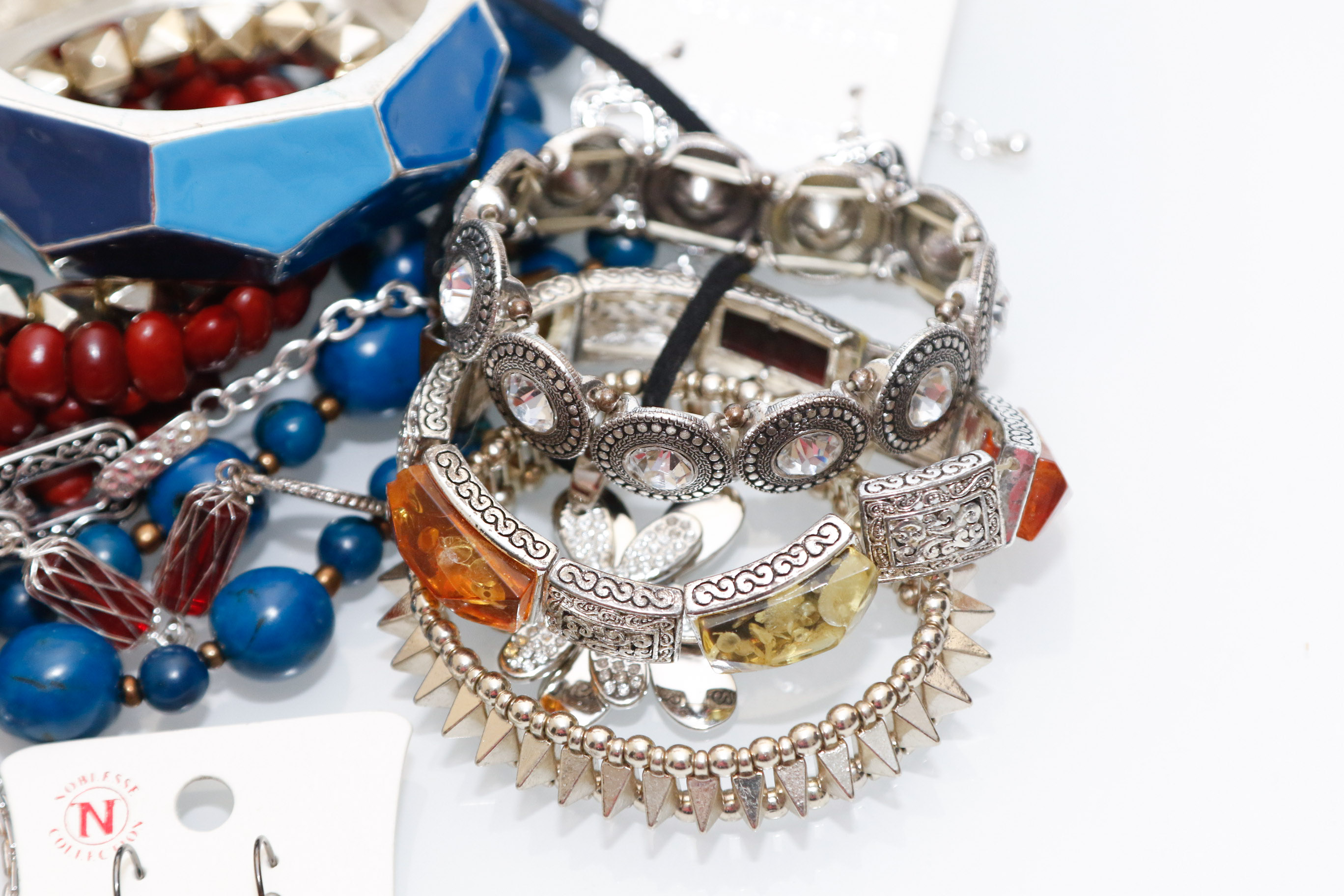 Collection of Costume and Fashion Jewelry with Hanging Storage