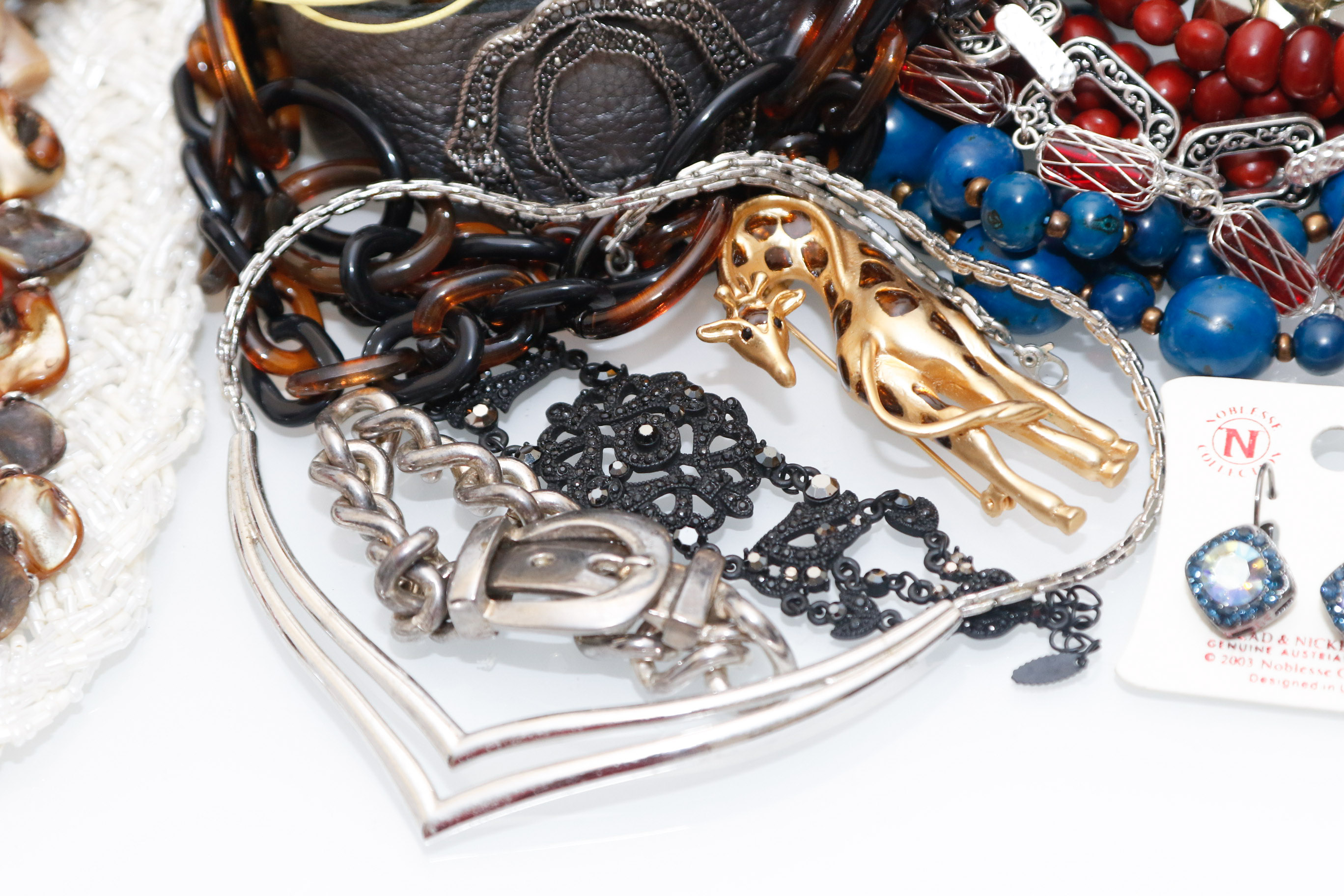 Collection of Costume and Fashion Jewelry with Hanging Storage