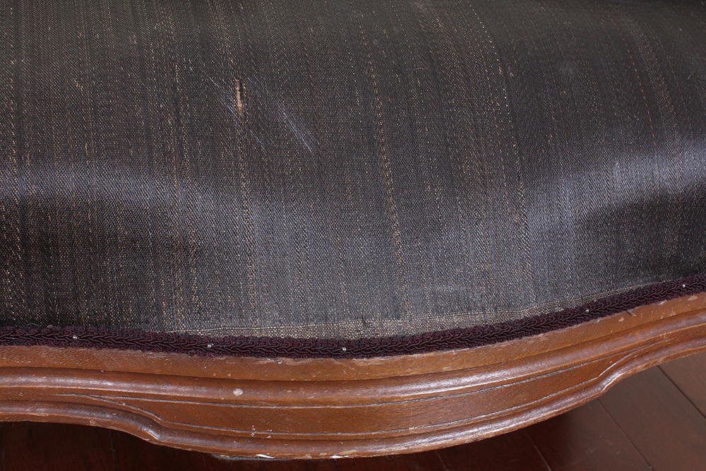 Antique Victorian Settee with Woven Horse Hair Upholstery