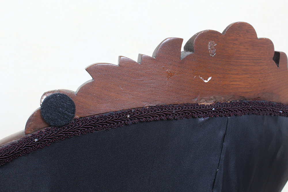 Antique Victorian Settee with Woven Horse Hair Upholstery