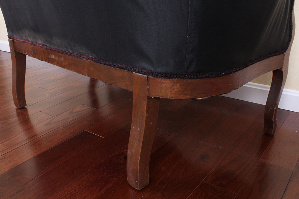 Antique Victorian Settee with Woven Horse Hair Upholstery