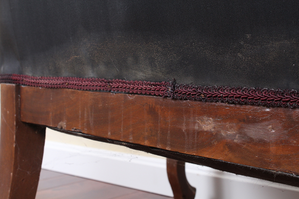 Antique Victorian Settee with Woven Horse Hair Upholstery