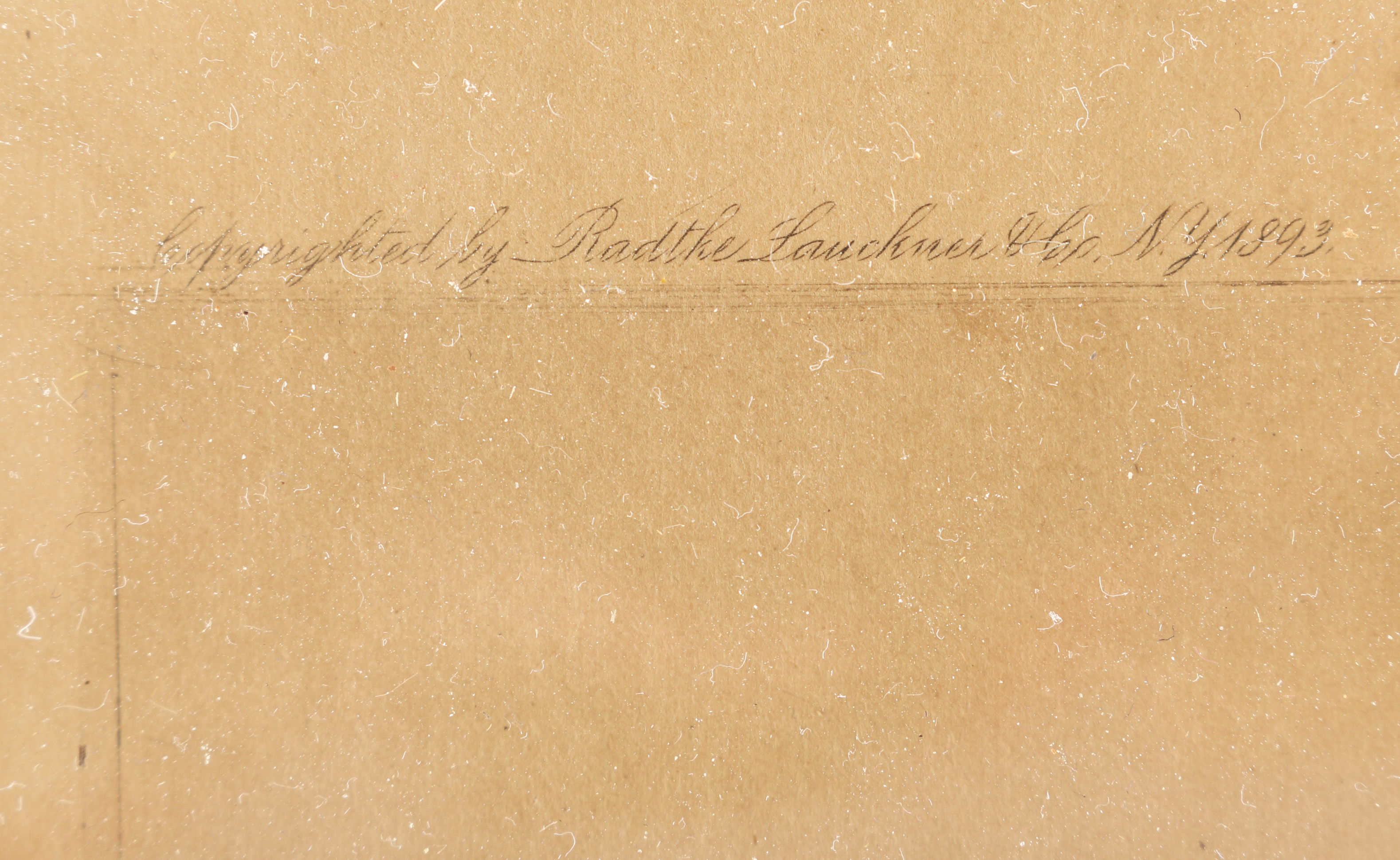 Antique J. Haller Dry Point Engraving on Woven Paper