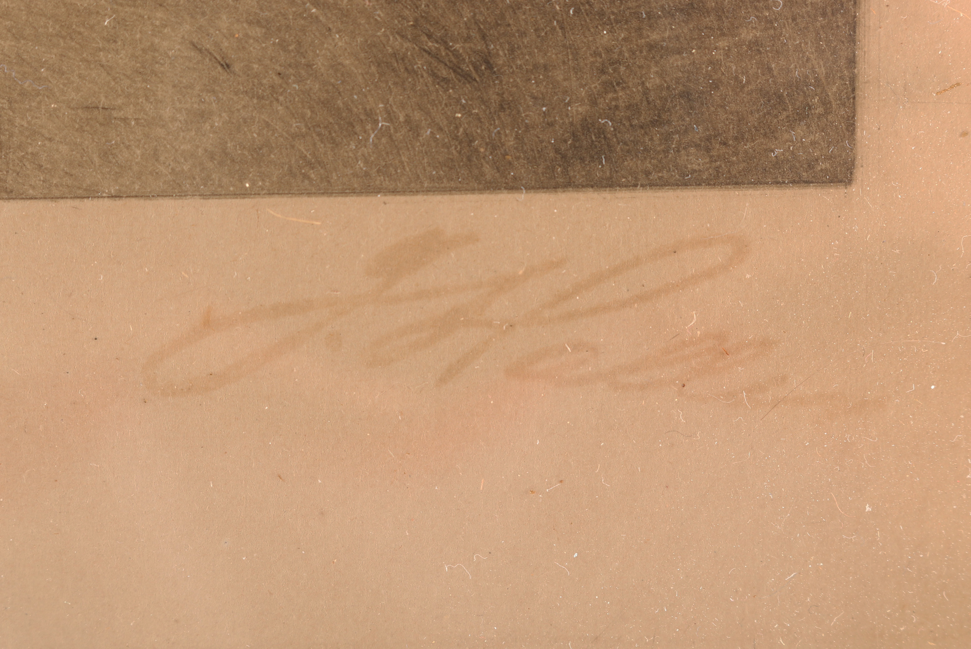 Antique J. Haller Dry Point Engraving on Woven Paper