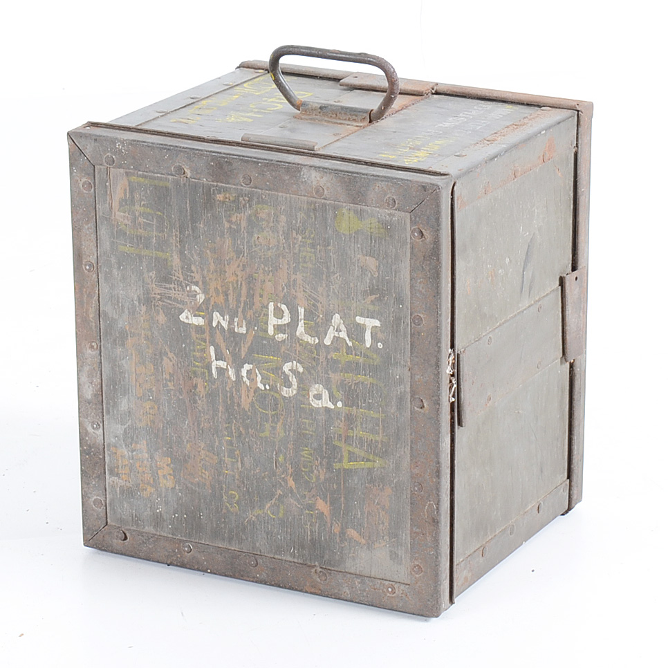 Mid-Century Military Ammunition Crate With Lid