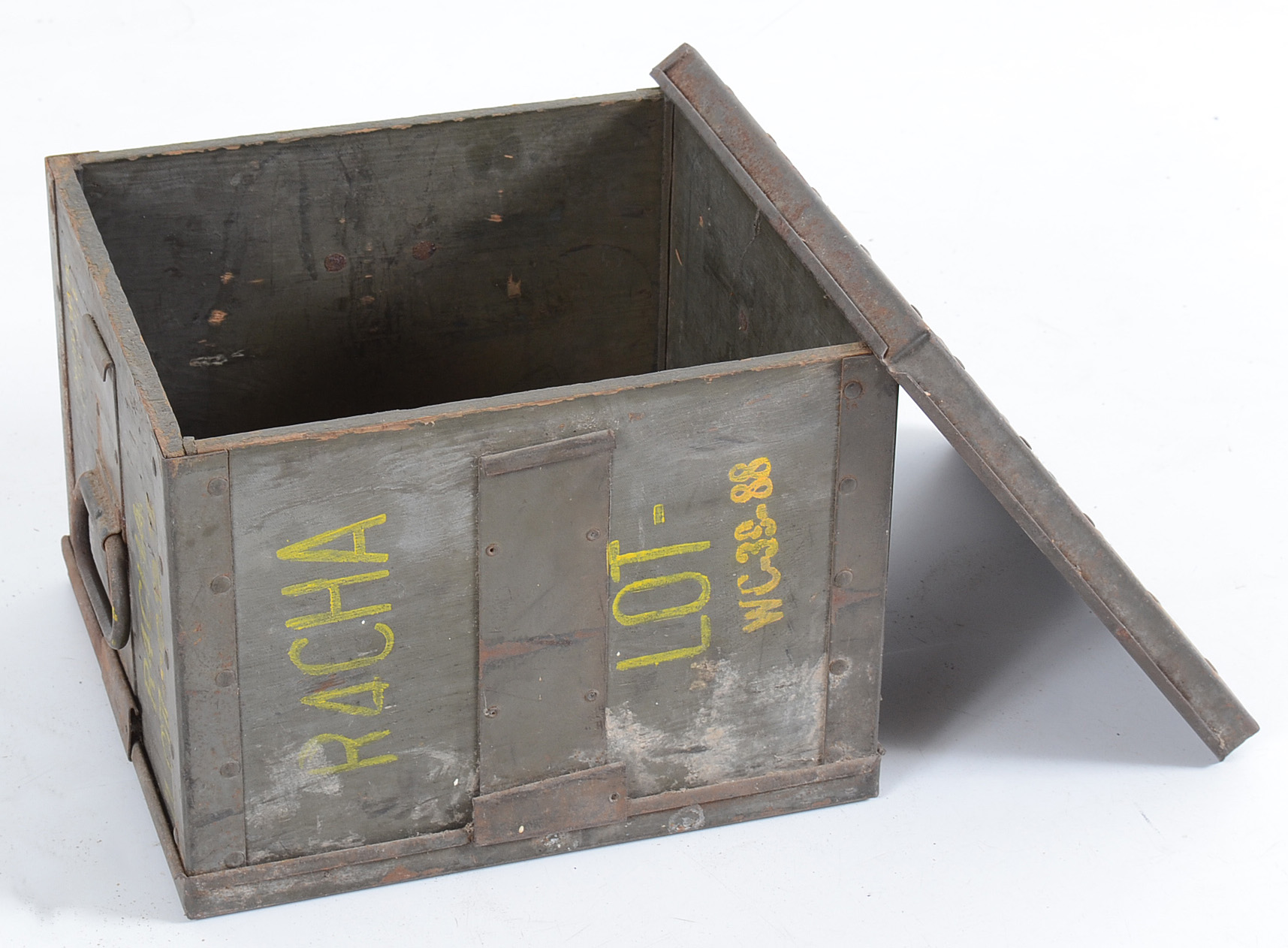 Mid-Century Military Ammunition Crate With Lid