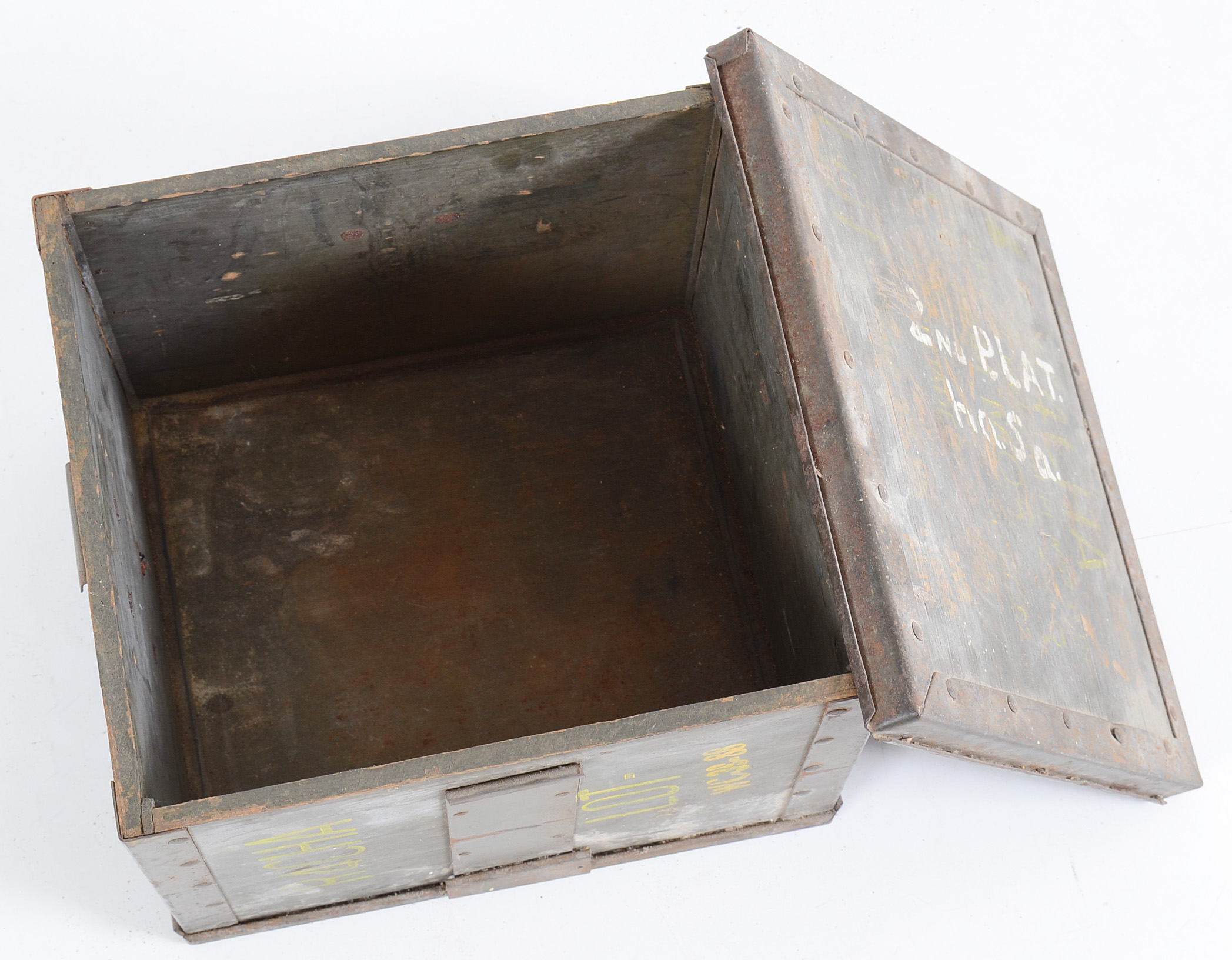 Mid-Century Military Ammunition Crate With Lid
