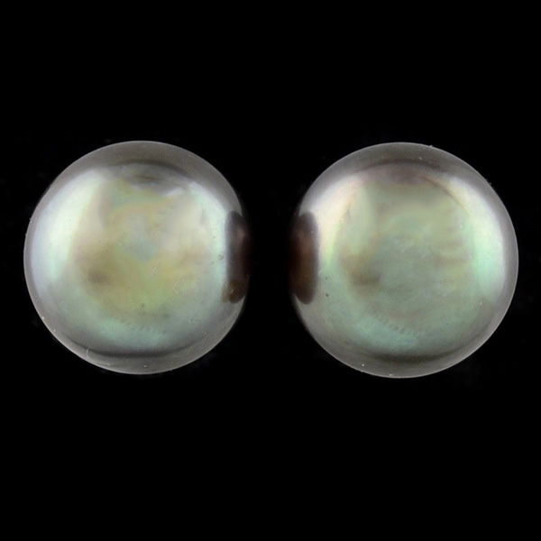 Sterling Silver and Black Cultured Pearl Studs